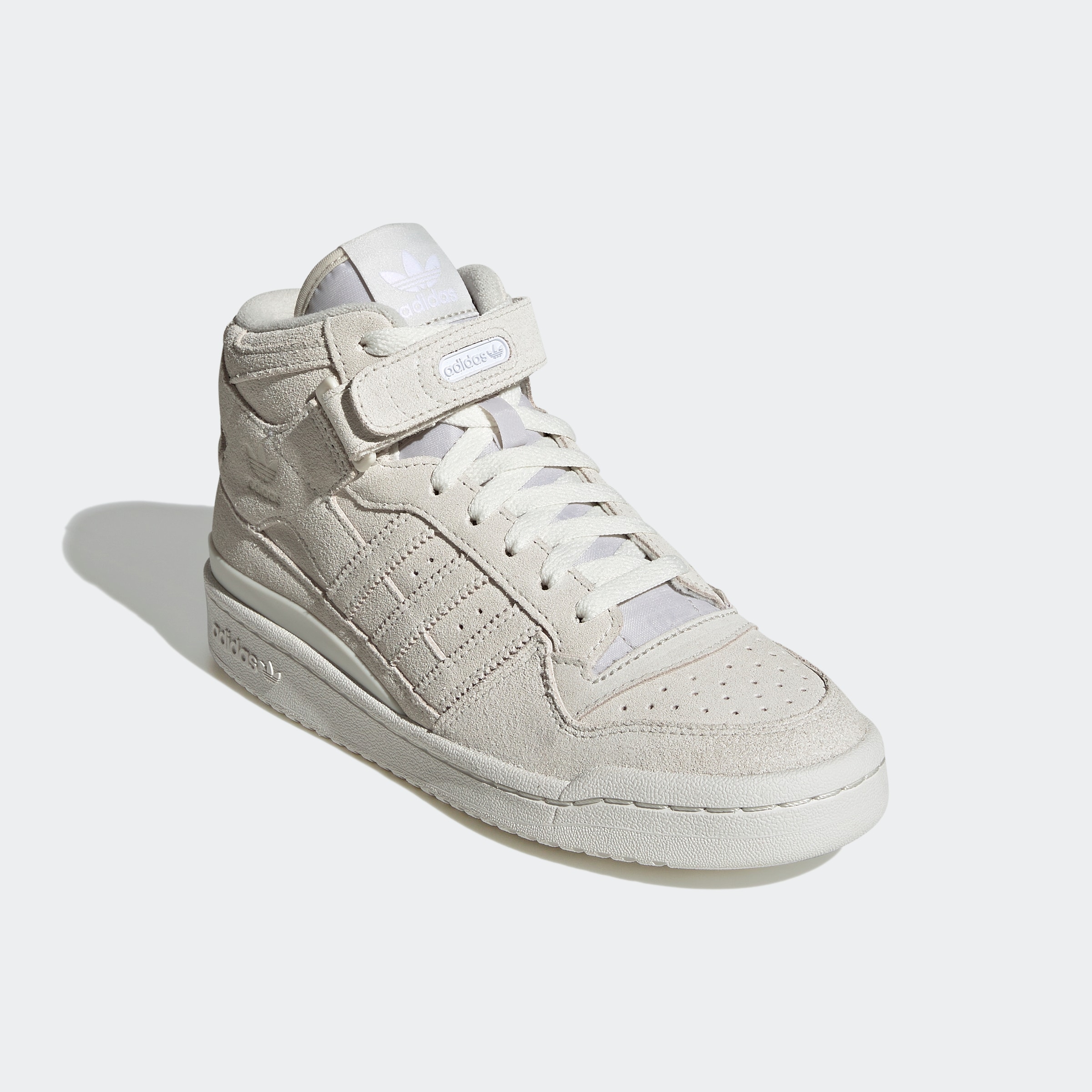 Adidas Originals Forum Mid Sneakers in White and Gray