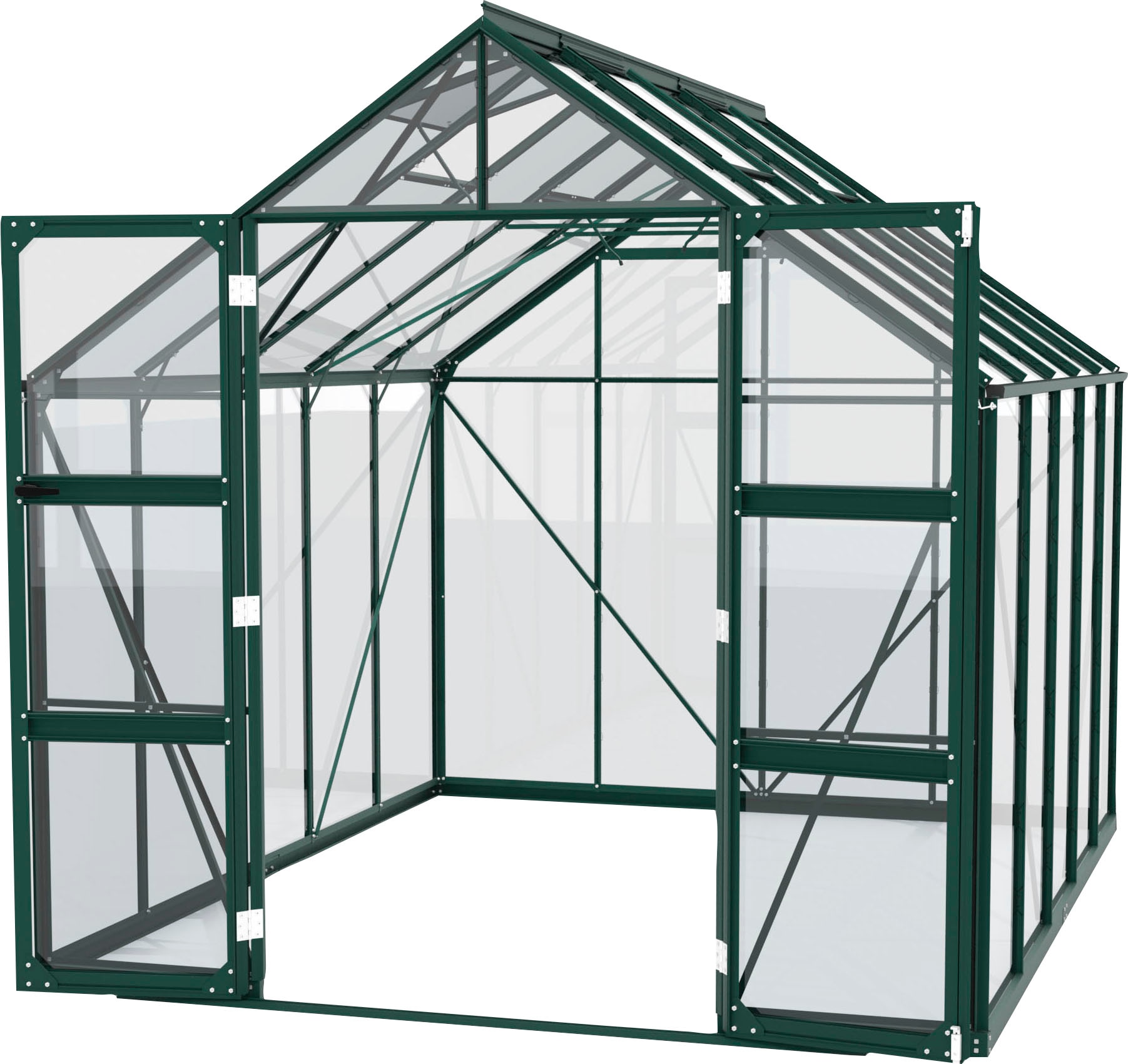 Vitavia Gewächshaus "Domus 8300", Doppelschwingtüren und bodentiefer Türschwelle, 3 mm Sicherheitsglas