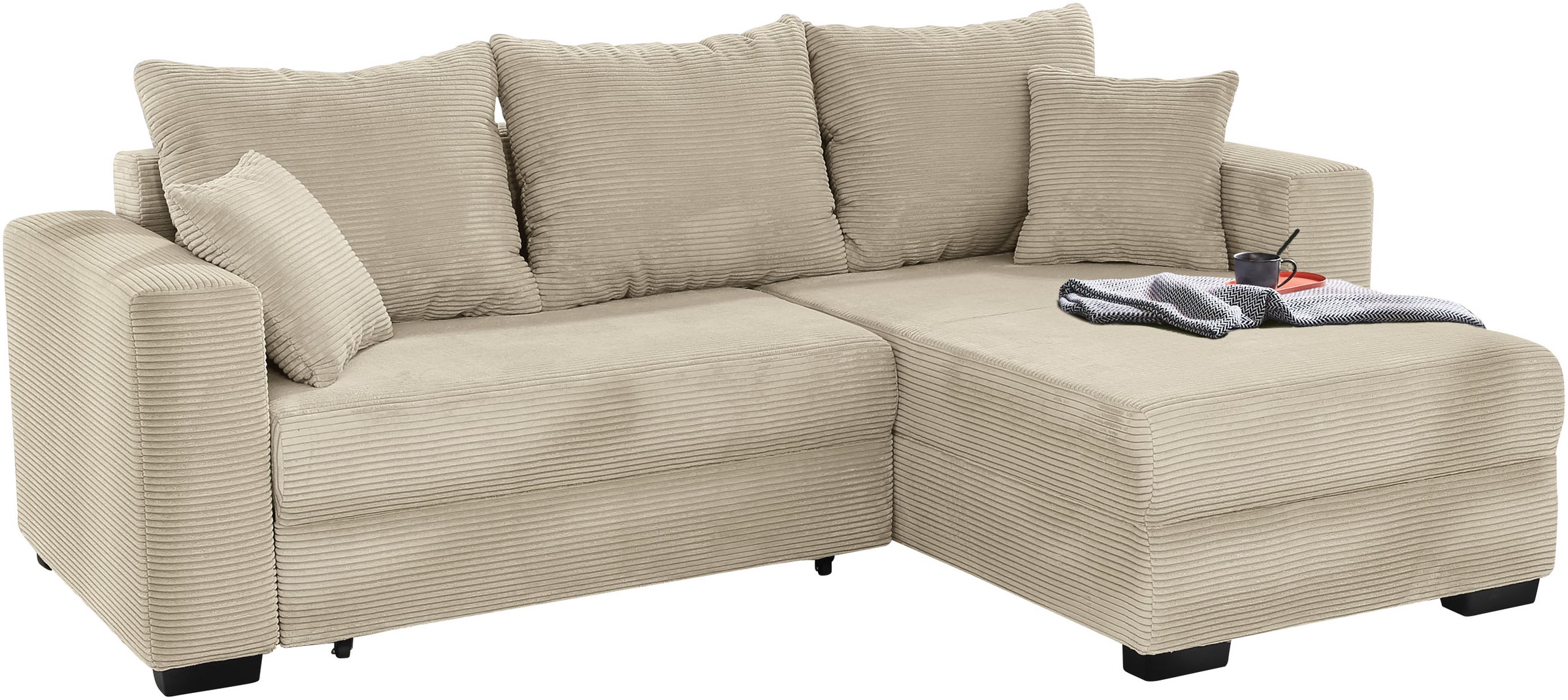 Thumbnail - Jockenhöfer Gruppe Ecksofa "Elmau L-Form, B: 235cm" inkl. Bettfunktion, Bettkasten, Ottomane links/rechts montierbar