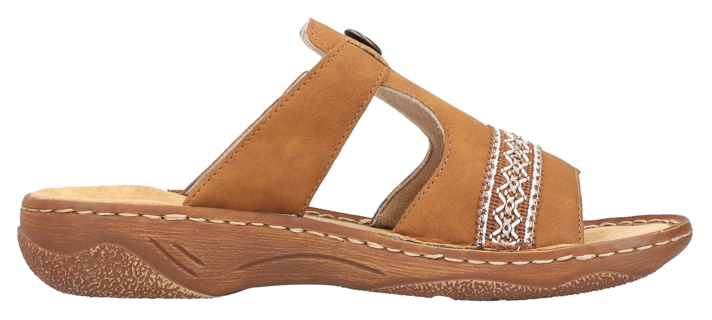 Rieker Pantolette, Sommerschuh, Schlappen, Hausschuh, Urlaubschuh mit Klettverschluss
