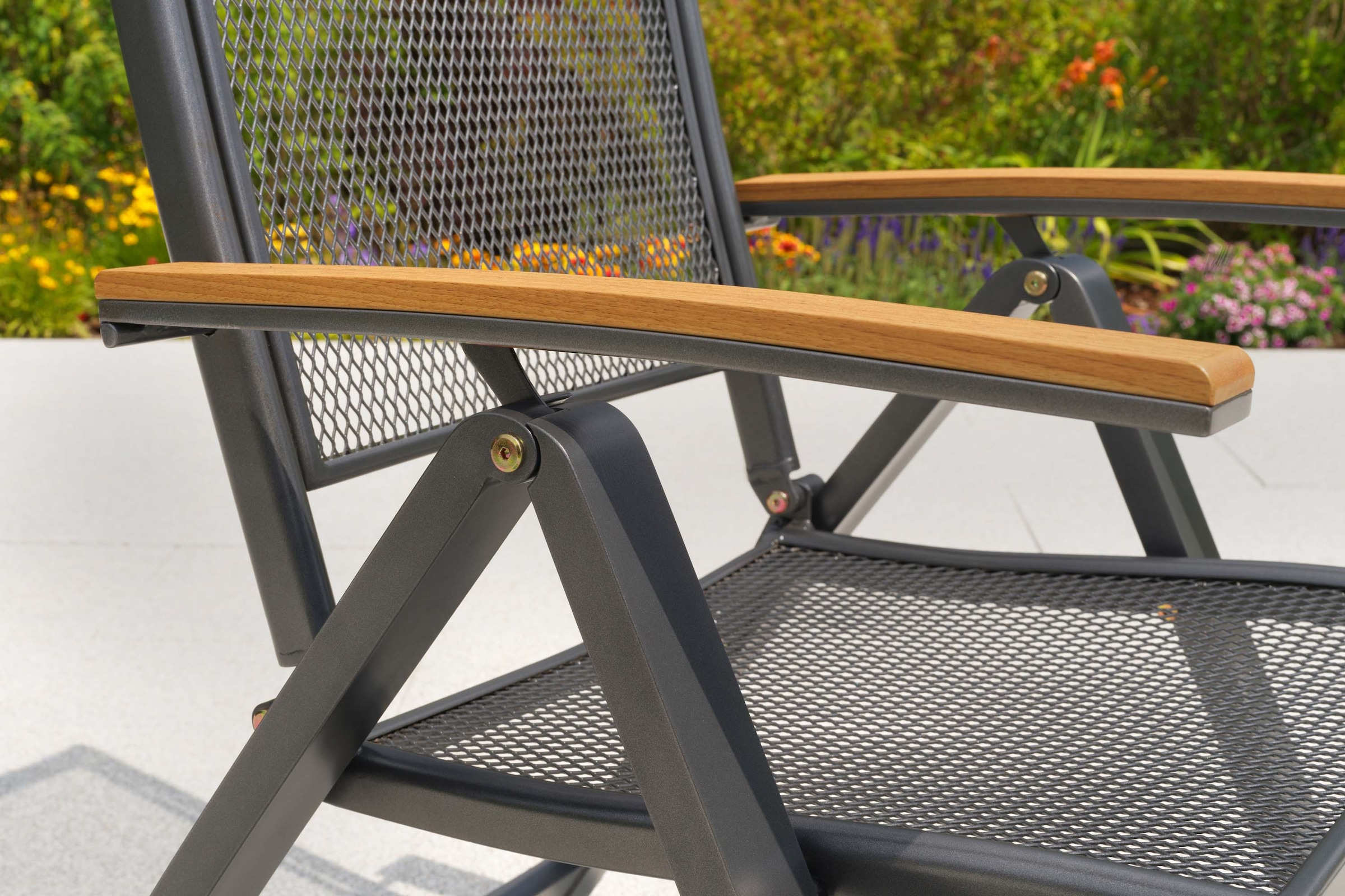 MERXX Gartensessel »Itanos« 1 Stk. tlg. Armlehnen aus Kunststoff in Holzoptik