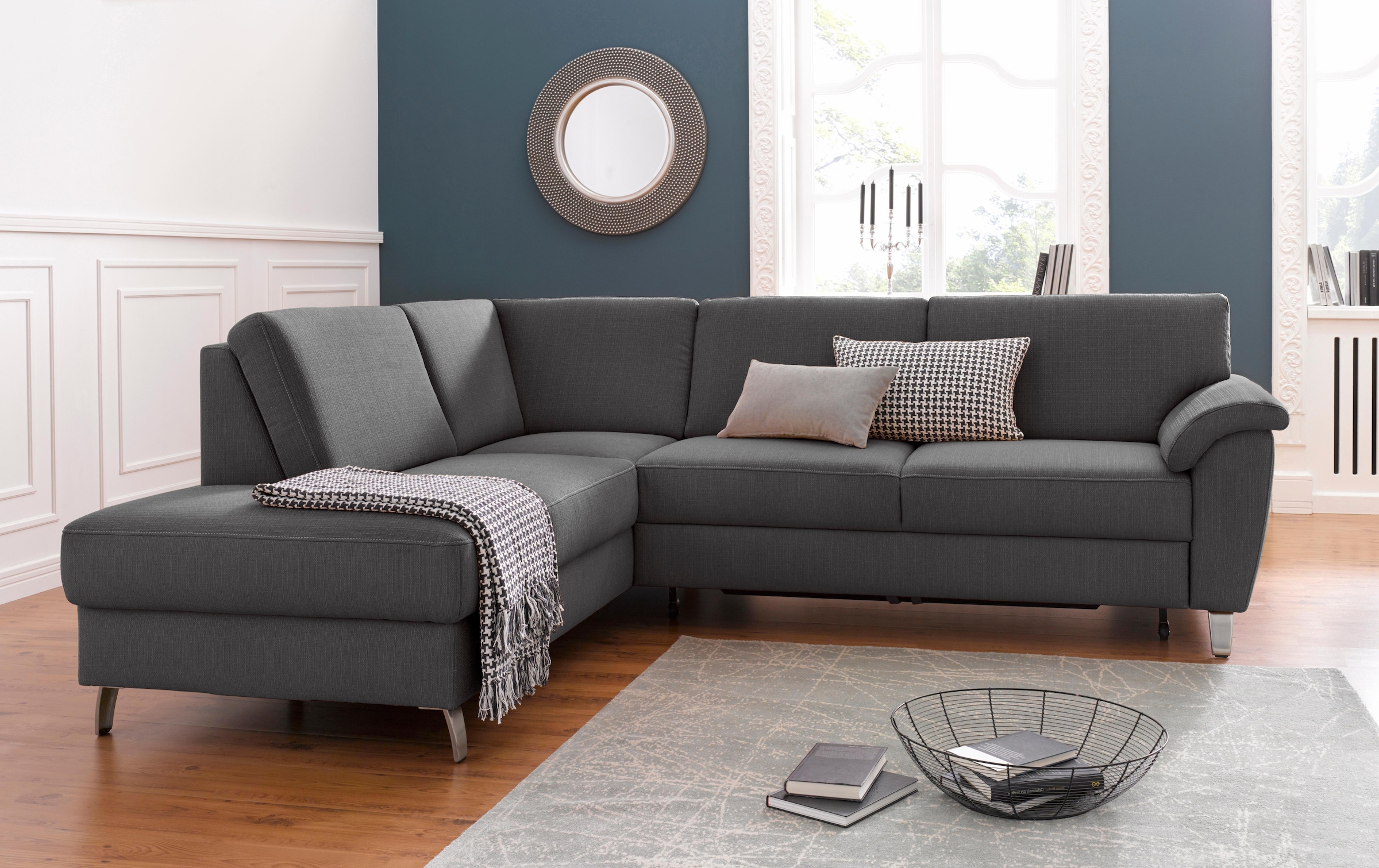 sit&more Ecksofa "Texel L-Form", mit Federkern, wahlweise mit Bettfunktion und Bettkasten