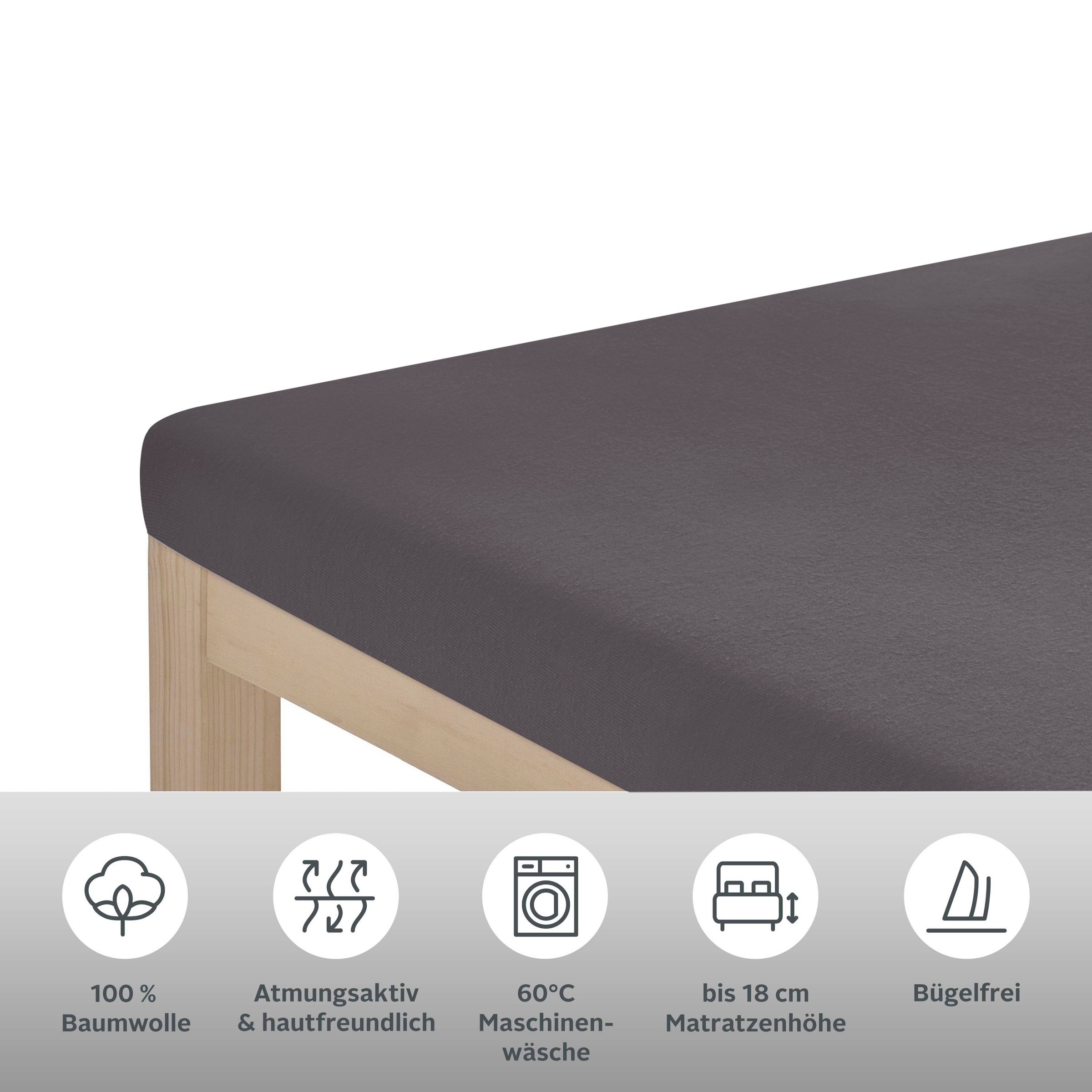 OTTO home Spannbettlaken "PHYSALIS Comfort" Baumwolle, Matratzen bis 20 cm günstig online kaufen