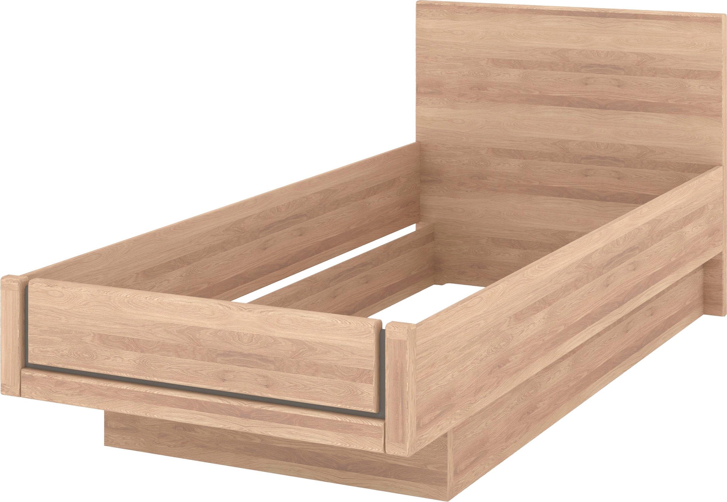 Musterring Holzbett »Sorrent, Bettgestell, Bettrahmen, teilmassiv Eiche«, (MADE IN GERMANY), Eiche teilmassiv, Liegehöhenverstellung, in schwebender Optik