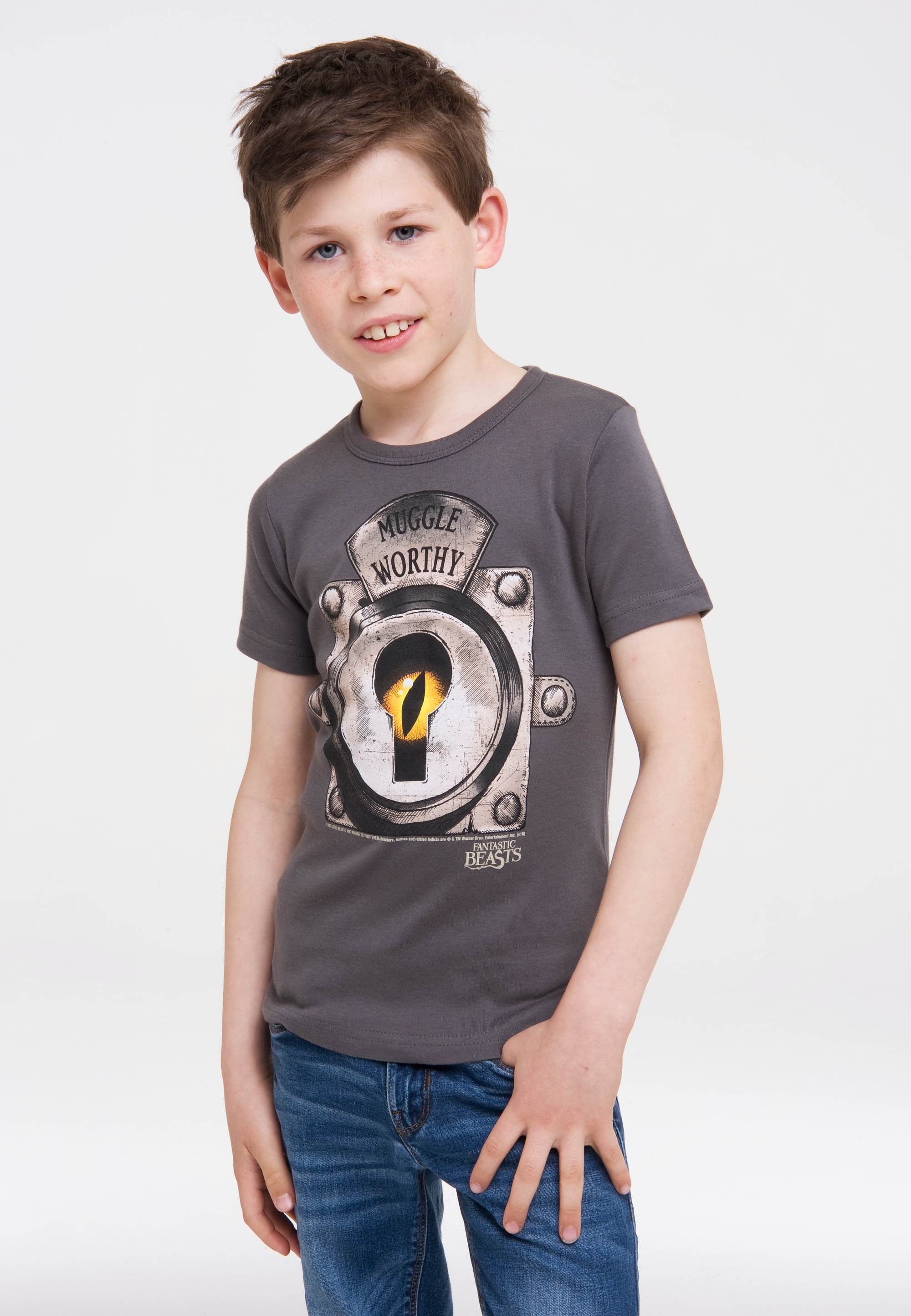 LOGOSHIRT T-Shirt »Fantastic Beasts - Muggle Worthy«, mit Phantastische Tierwesen-Frontprint