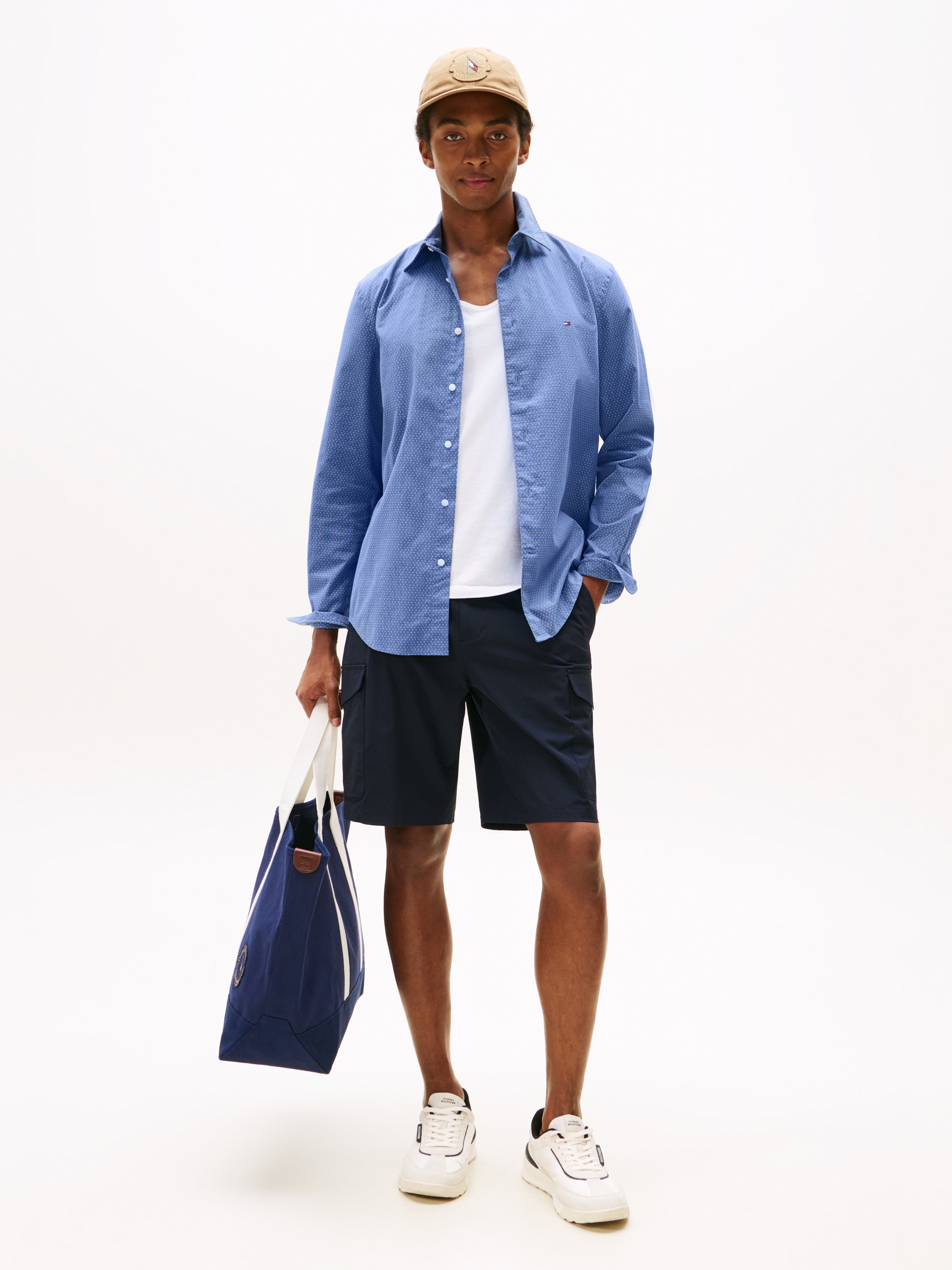 Tommy Hilfiger Langarmhemd »FLEX POPLIN MINI PRINT RF SHIRT«, regular fit, Kentkragen