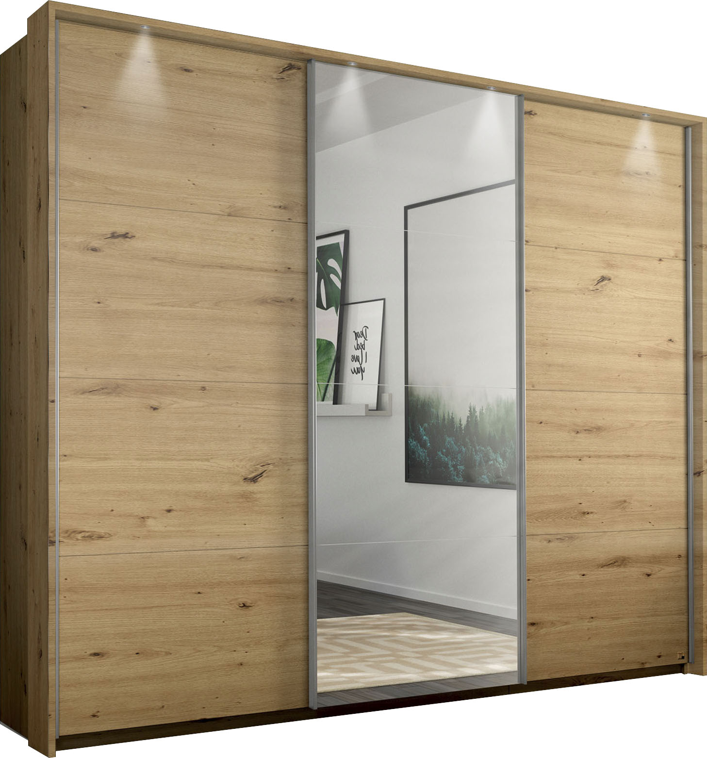 OTTO home Kleiderschrank "Kleiderschrank Schrank Garderobe Wäscheschrank TOMA mit Passepartout" Breiten 211/278/323/368 cm, Höhen 214/233 cm inkl. Passepartout, inkl. Regaleinsatz sowie zusätzlichen Einlegeböden MADE IN GERMANY