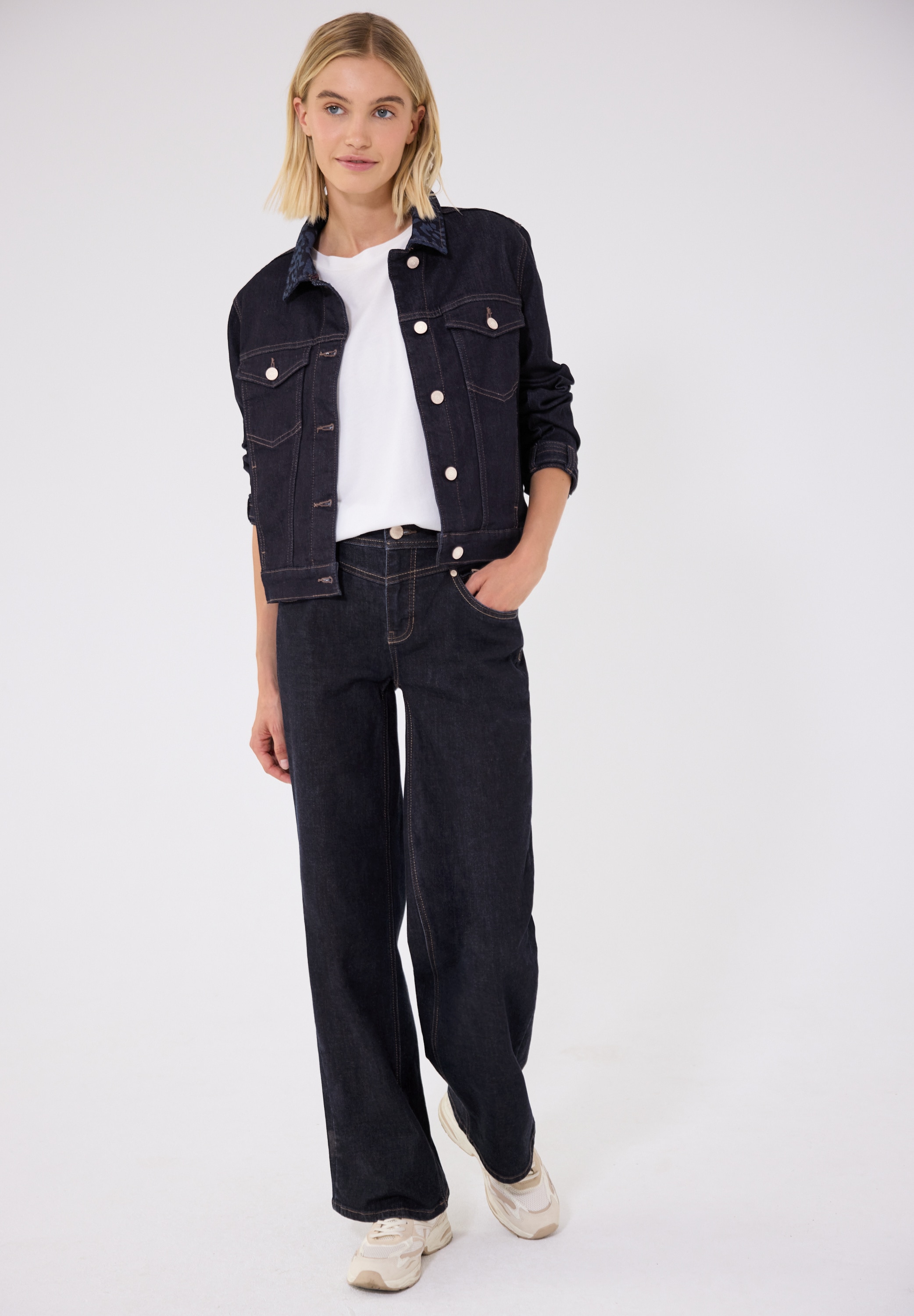 STREET ONE STUDIO Jeansjacke ohne Kapuze in washed Optik