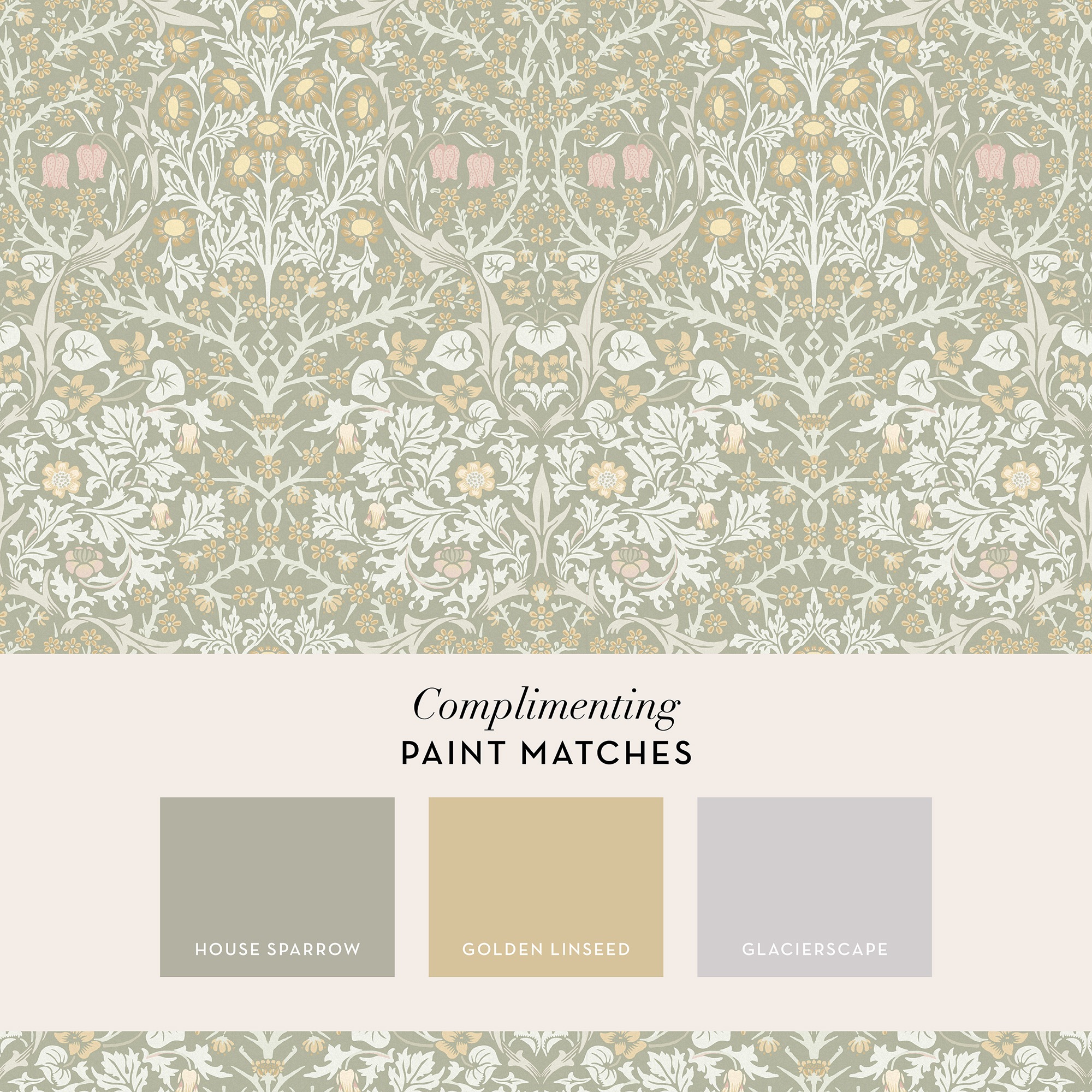 WILLIAM MORRIS AT HOME Vliestapete »Blackthorn« Retro glatt Designer Tapete, 10mx52cm (ca. 5m2)