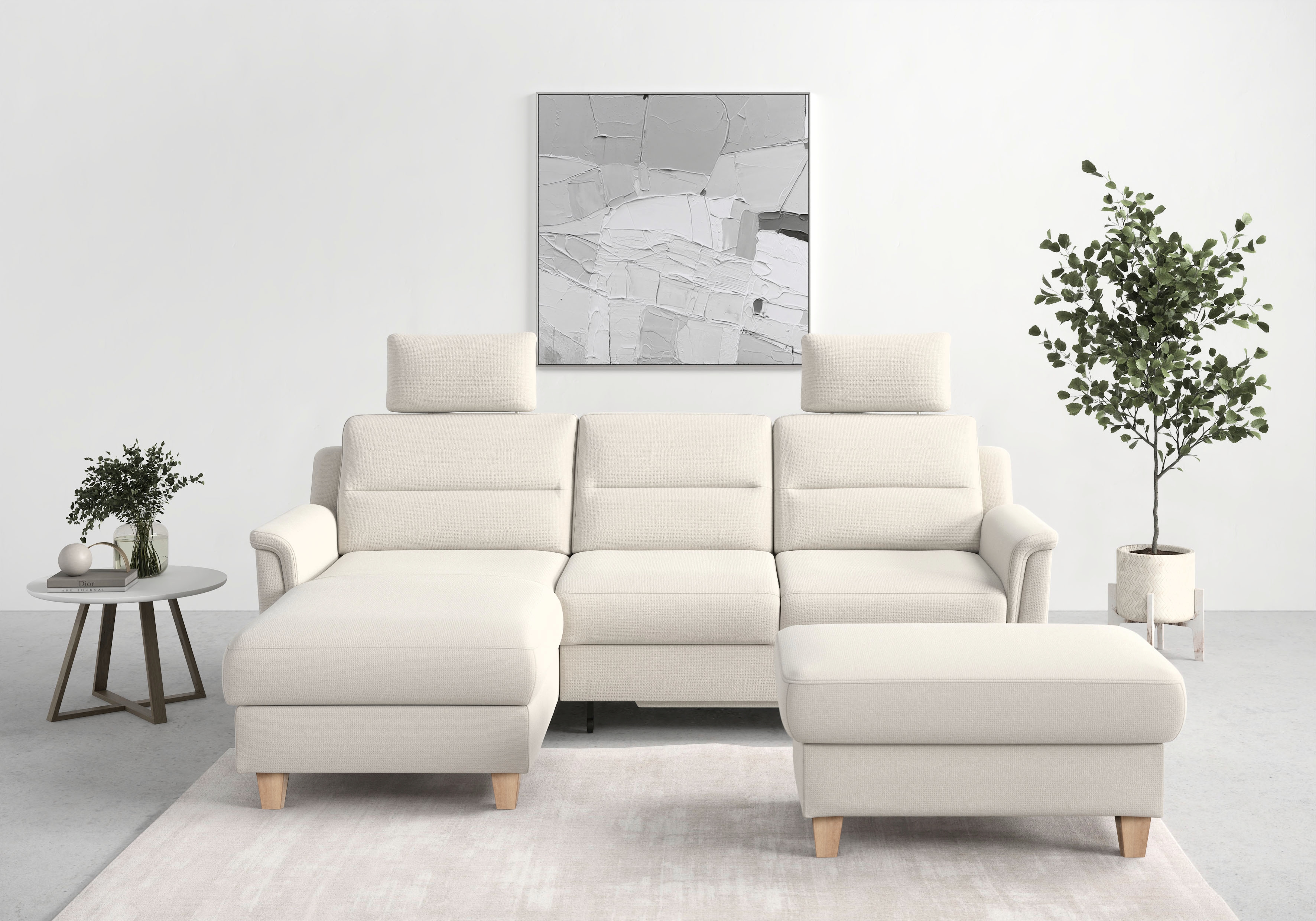 sit&more Ecksofa "Farö L-Form" inklusive Federkern, wahlweise mit Schlaffunktion und Bettkasten