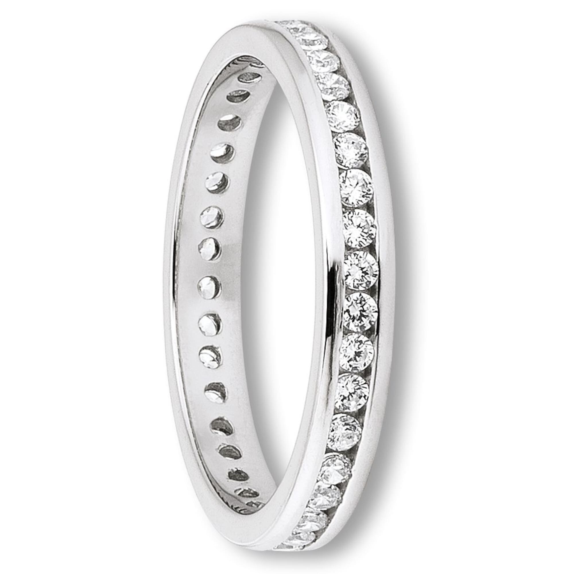 Silberring ONE ELEMENT "Zirkonia Ring aus 925 Silber Zirkonia Ring aus 925 Silber" Gr. 60, silber, Fingerringe, Damen, 60,mit Zirkonia, Silber 925