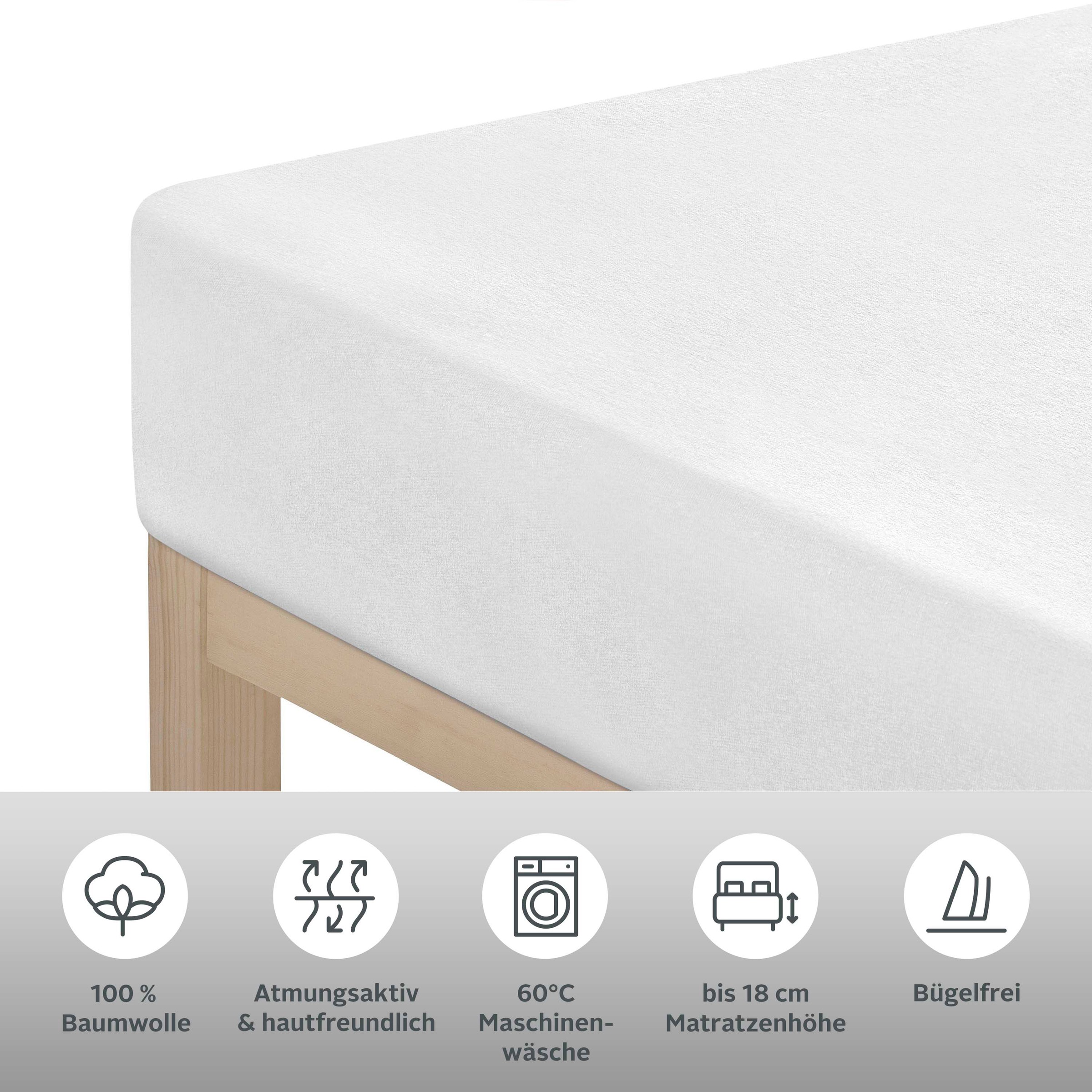 Thumbnail - my home Spannbettlaken "232LAPHYSALIS" 100% Baumwolle, Matratzen bis 18 cm Höhe, Bettlaken, Spannbetttuch