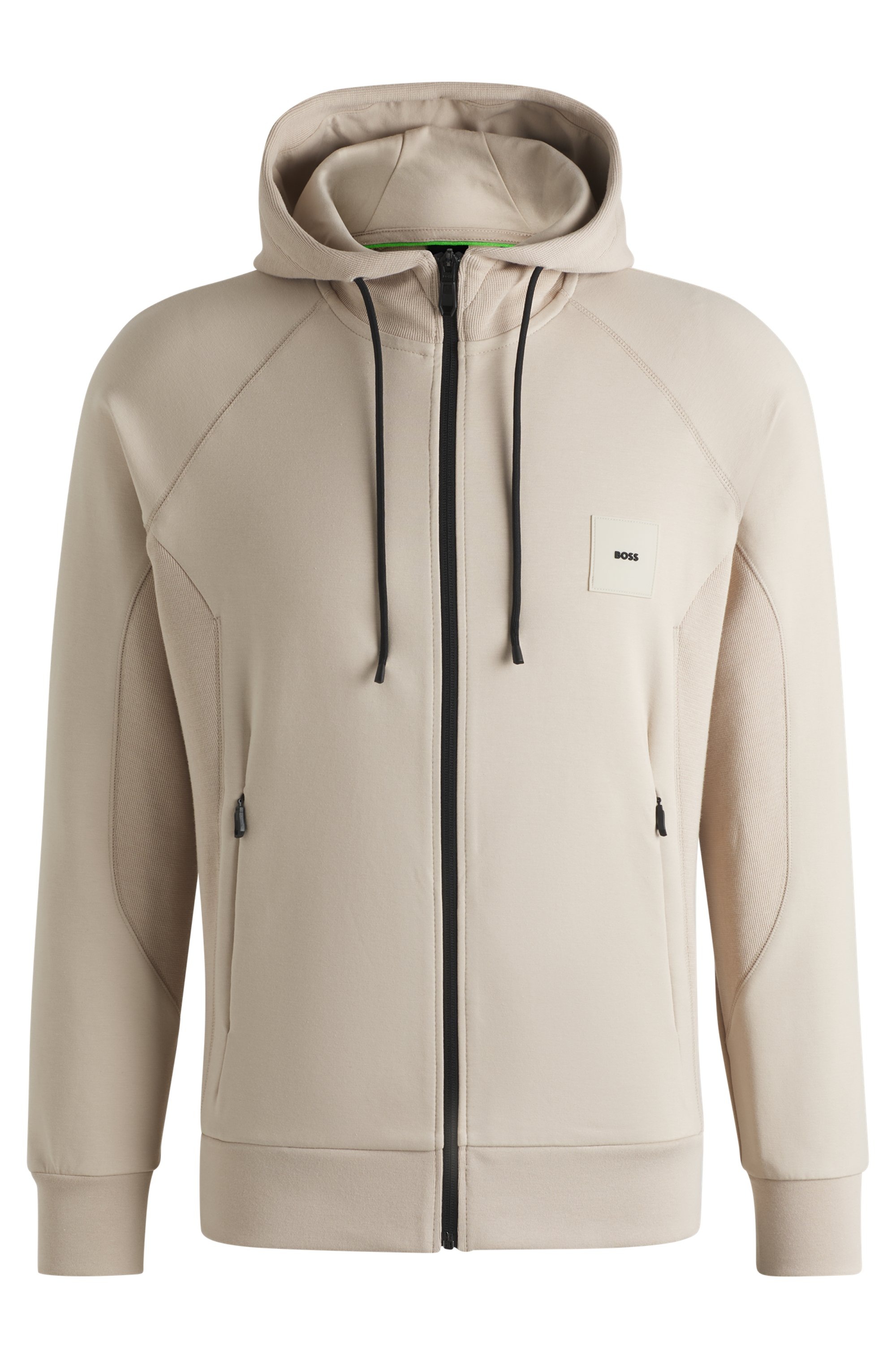 BOSS GREEN Sweatjacke »Saggy Rib«, mit tonigen Einsätzen