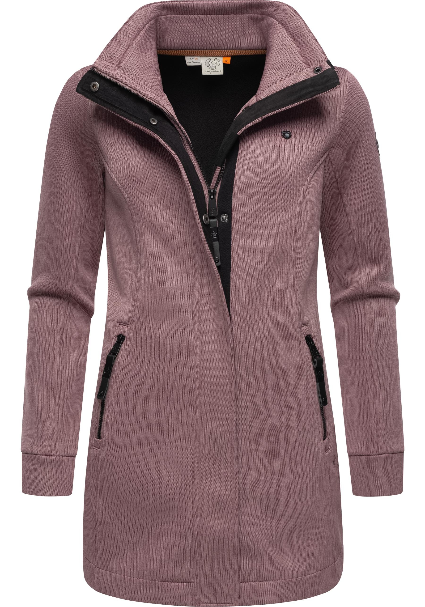 Ragwear Sweatjacke "Letrice Bonded", Elegante Zip-Jacke mit hohem Kragen in Feinstrickoptik