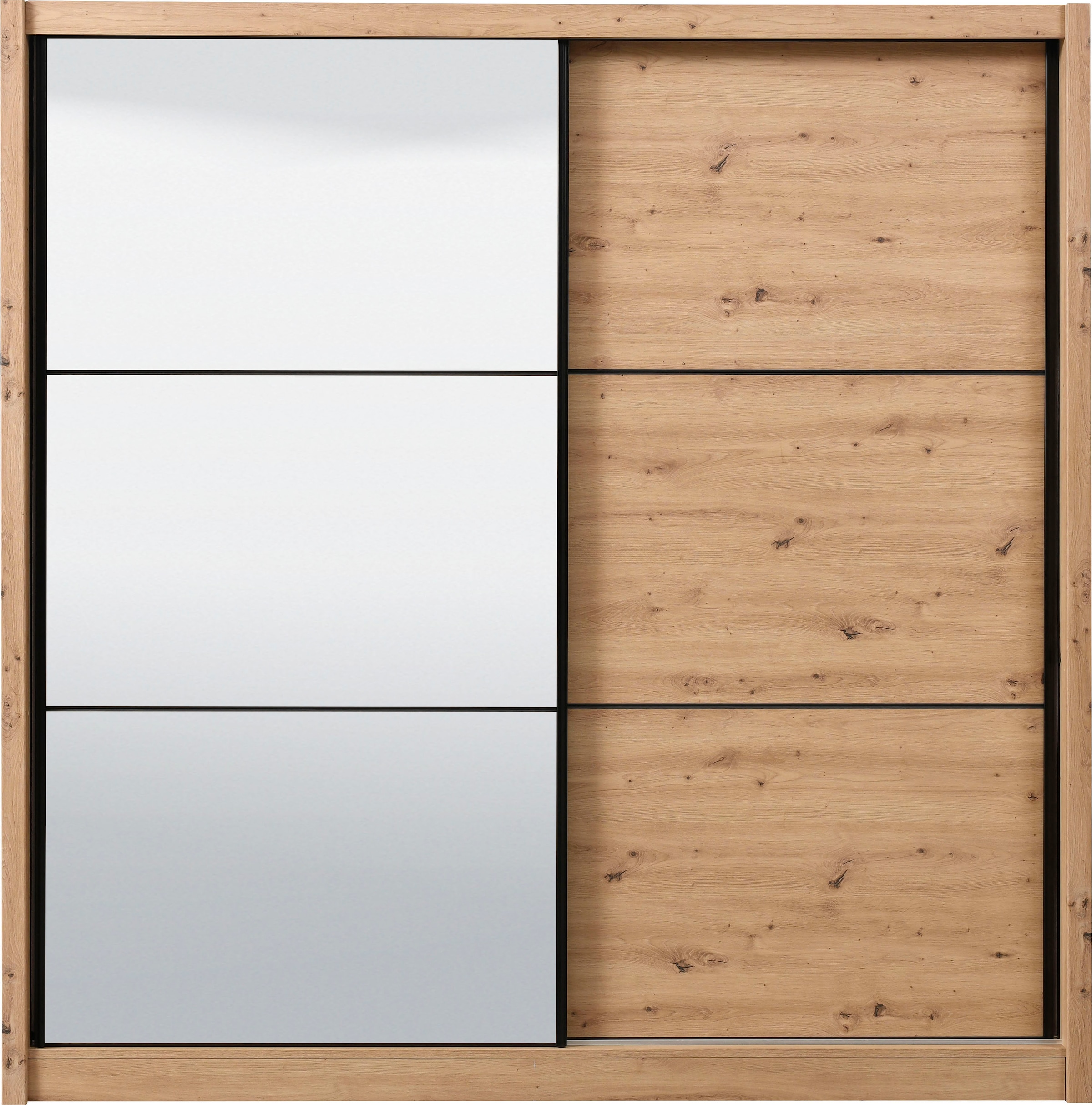 INOSIGN Schwebetürenschrank »Navara Kleiderschrank mit Spiegel Wäscheschrank Garderobe«, mit großzügiger Innenausstattung, FSC®-zertifiziert, in 3 Breiten