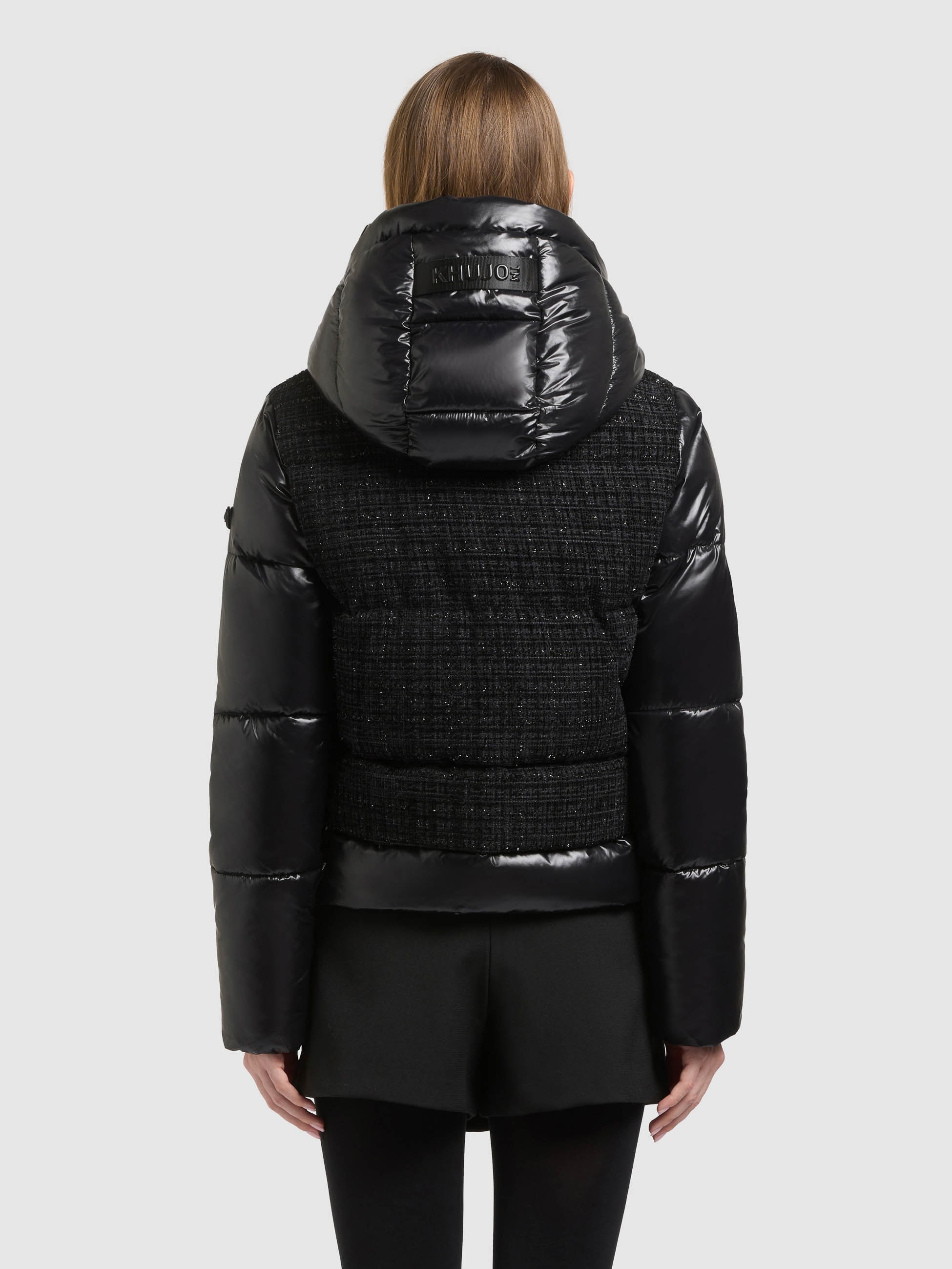 khujo Steppjacke »GRIEDA« mit Kapuze elastische Windstopperbündchen, Materialmix: Stepp und Boucle