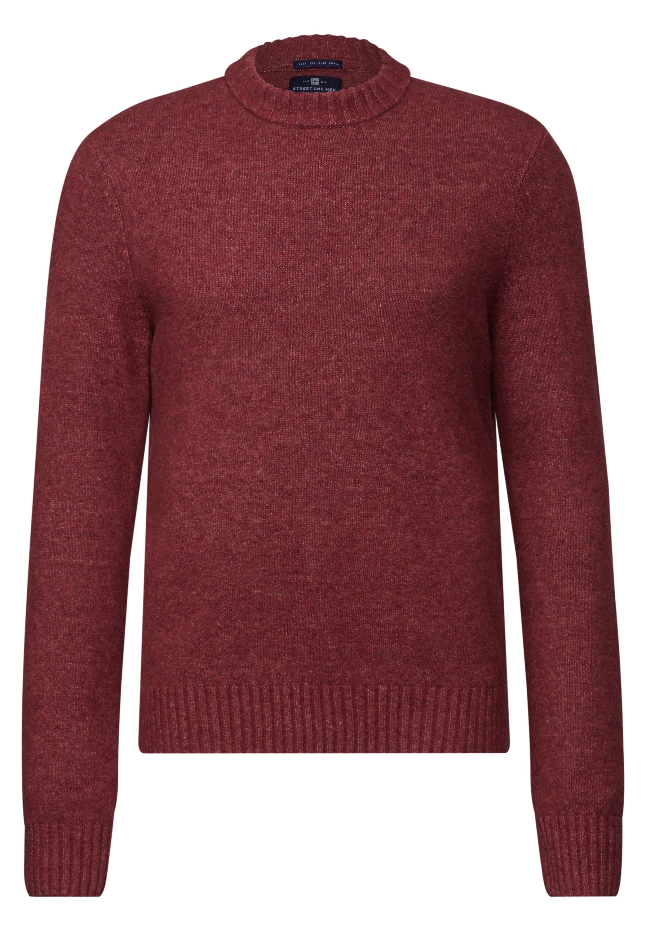 STREET ONE MEN Rundhalspullover, aus elastischem Materialmix