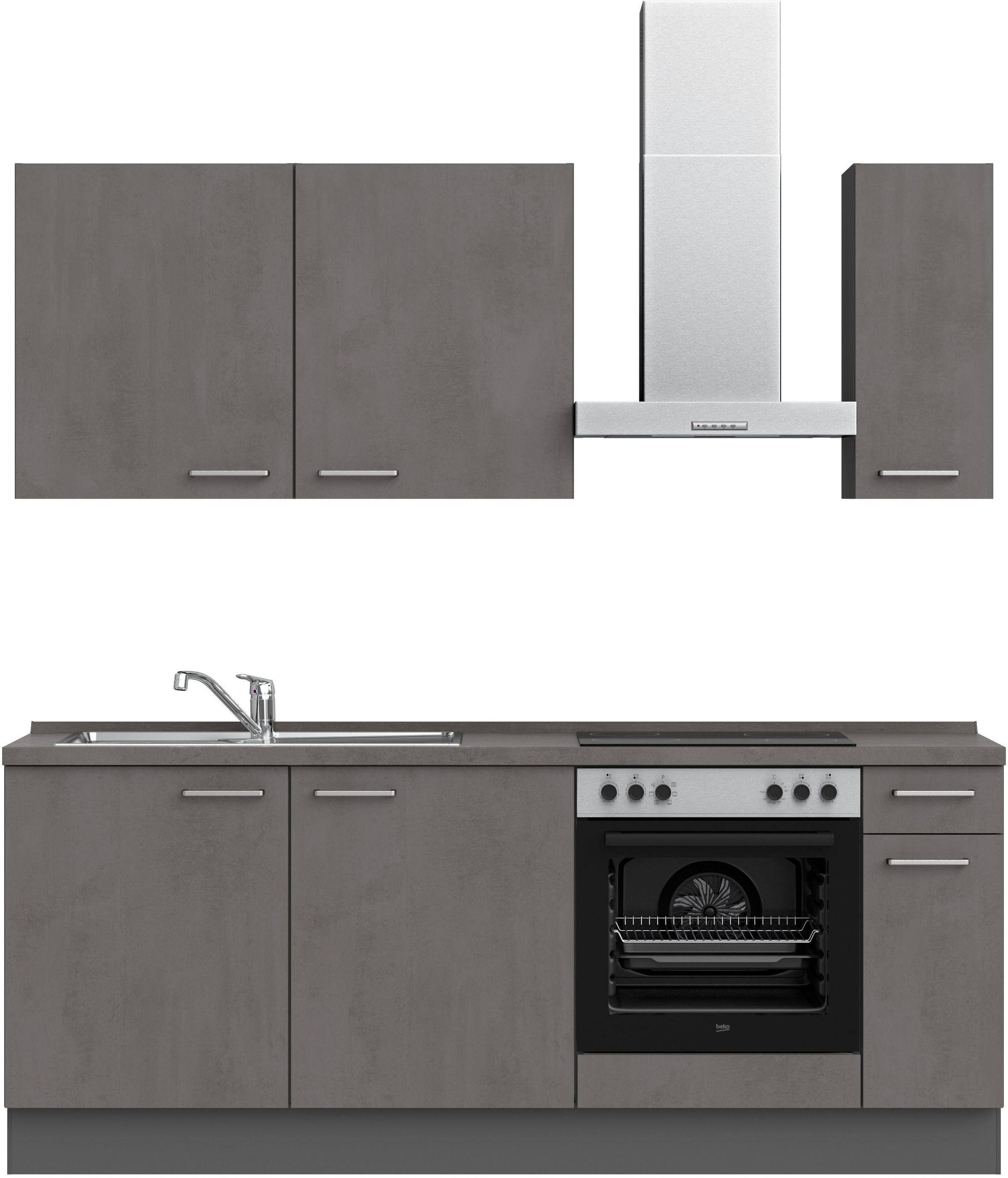 nobilia Küchenzeile ""Riva I"" vormontiert, Ausrichtung wählbar, Breite 210 günstig online kaufen