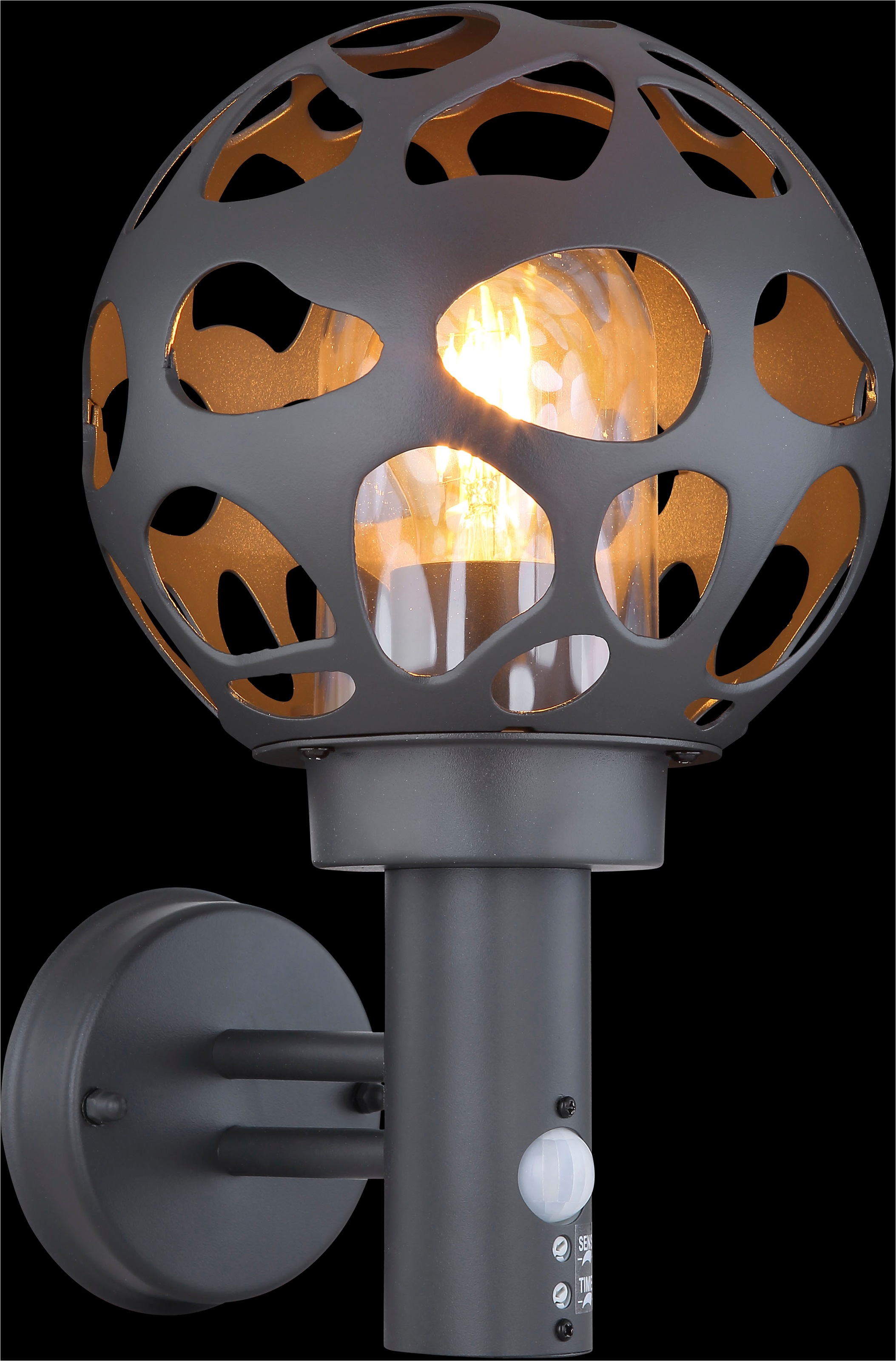GLOBO LIGHTING Außen-Wandleuchte »HILARIO« E27 1 Stk. Außenleuchte mit Sensor für Garten & Eingang