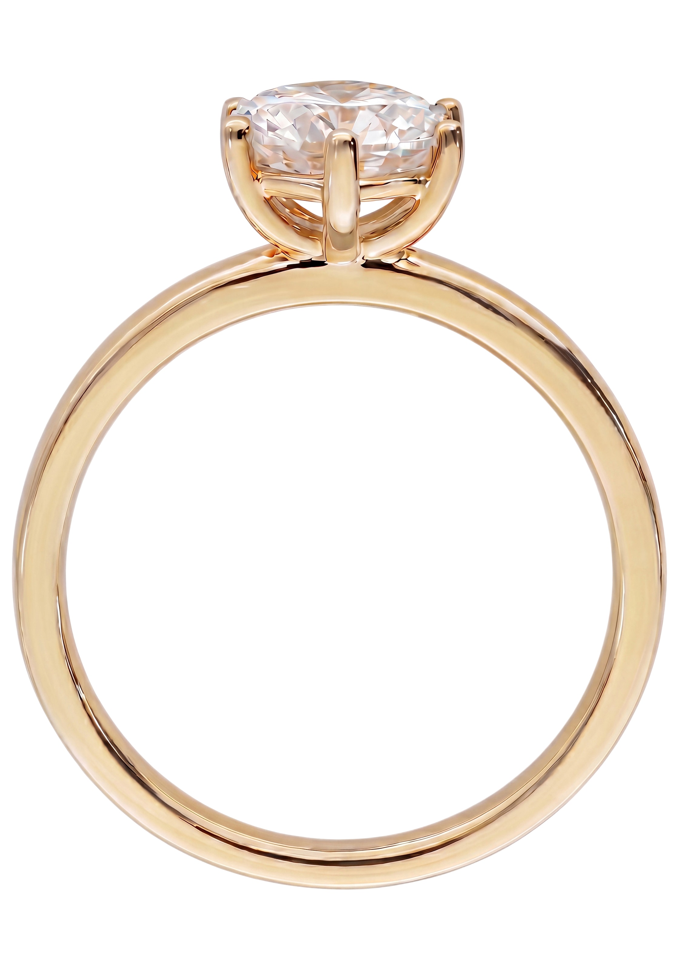 JOBO Solitärring »Goldring Diamantring Solitär« 14 Karat 585 Gold mit Lab-Grown-Diamant 1,0 ct