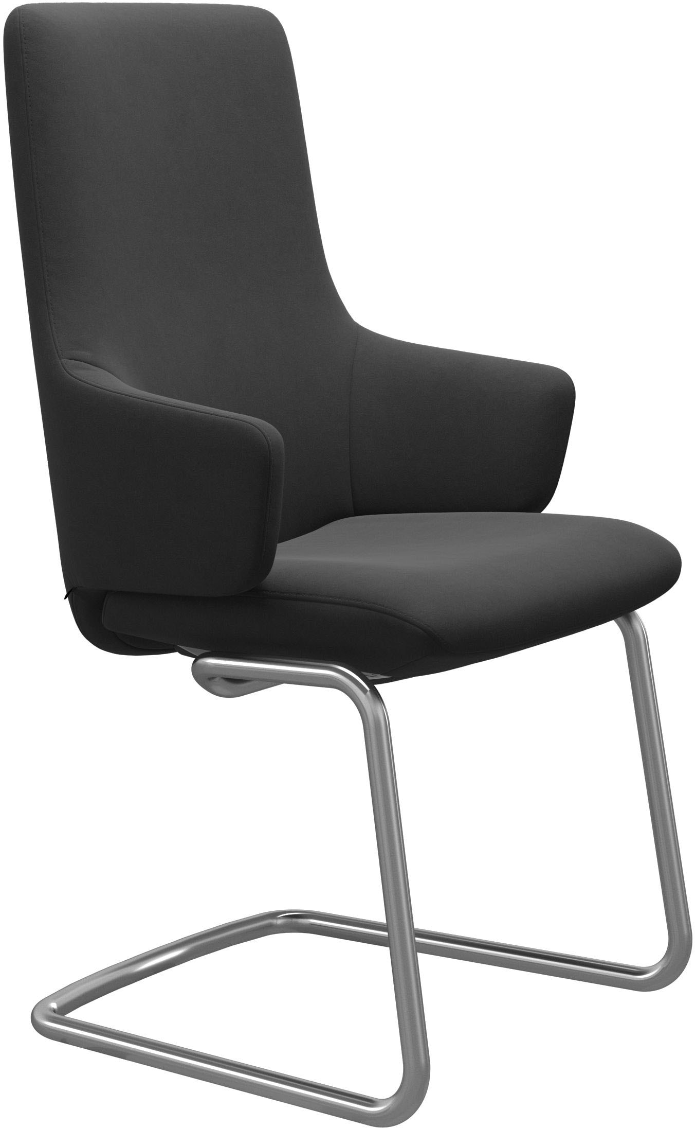 Stressless Polsterstuhl "Laurel", Microfaser DINAMICA, High Back mit Armlehne, Größe L, mit Beinen aus Stahl in Chrom