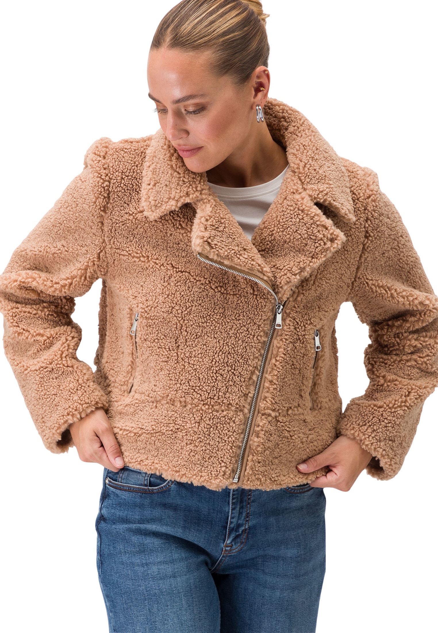 Wolljacke »zero Teddyjacke mit Reißverschluss«