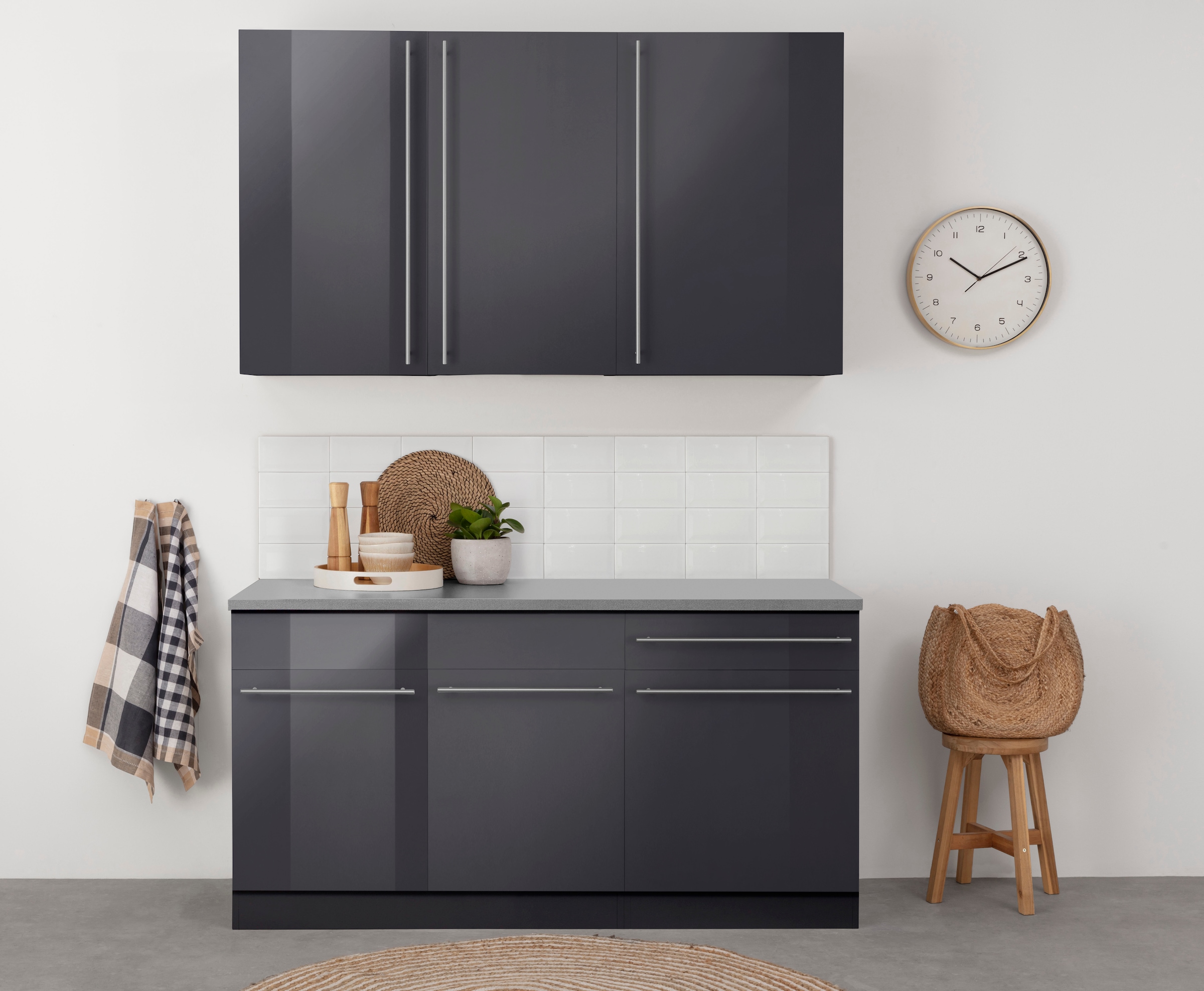 wiho Küchen Pantryküche »Chicago«, ohne E-Geräte, Breite 160 cm