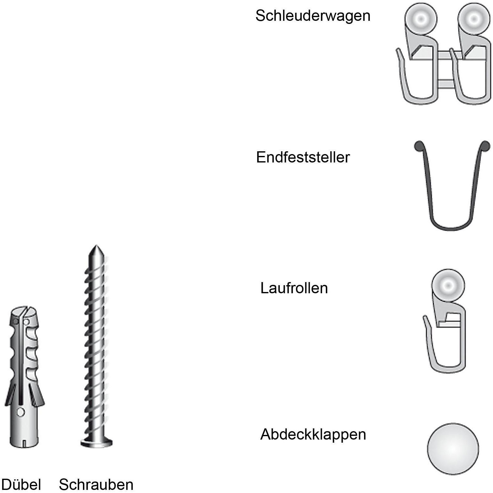 Liedeco Sichtschutzbefestigungen Zubehör-Set "für 2-3-läufige Gardinenschie günstig online kaufen