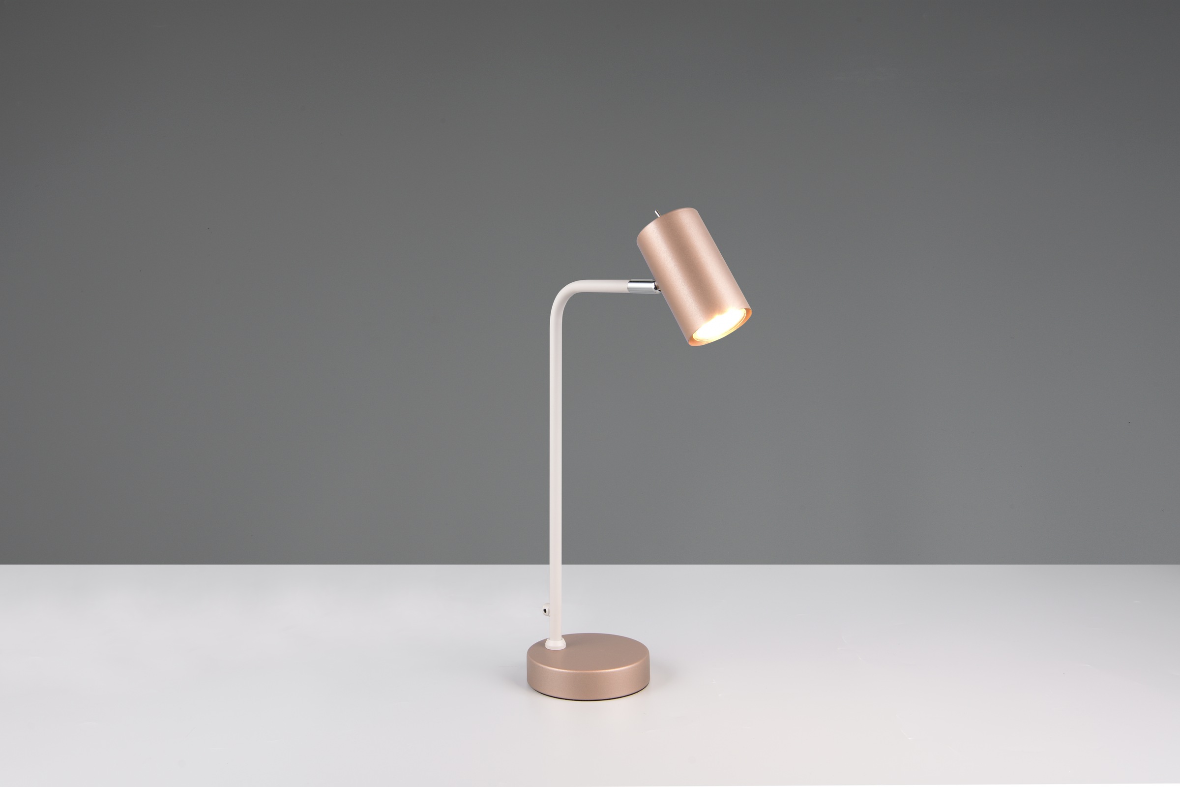 TRIO Leuchten Schreibtischlampe »MARLEY, exkl. 1x GU10 max 5W, Tischleuchte Höhe 45cm«, 1 flammig, Leuchtmittel GU10 | Leuchtmittel wechselbar, mit Kippschalter, Leuchtenkopf schwenkbar, 150cm Anschlusskabel