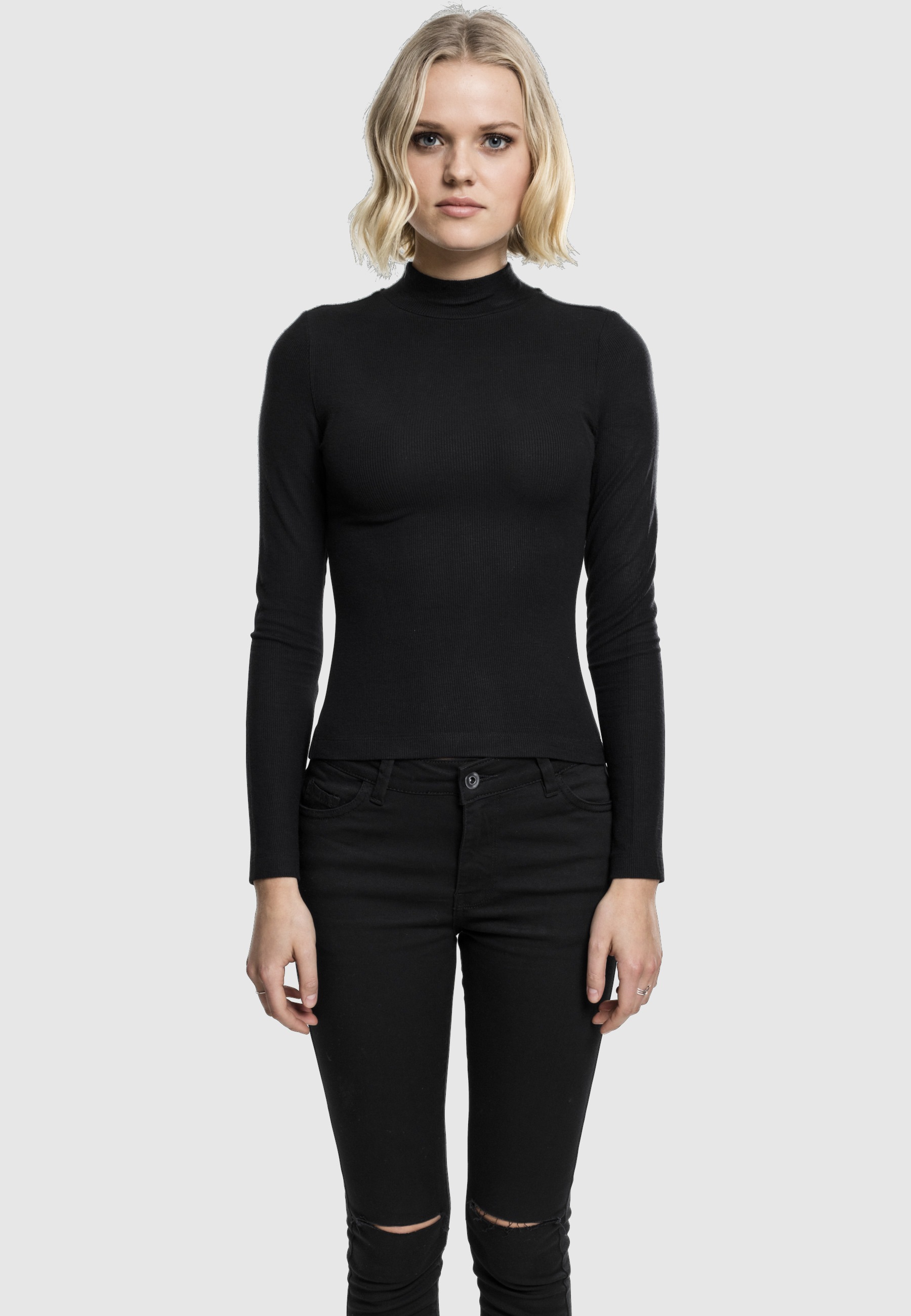 URBAN CLASSICS T-Shirt »Urban Classics Damen Ladies Turtleneck Longsleeve« 1 Stk.