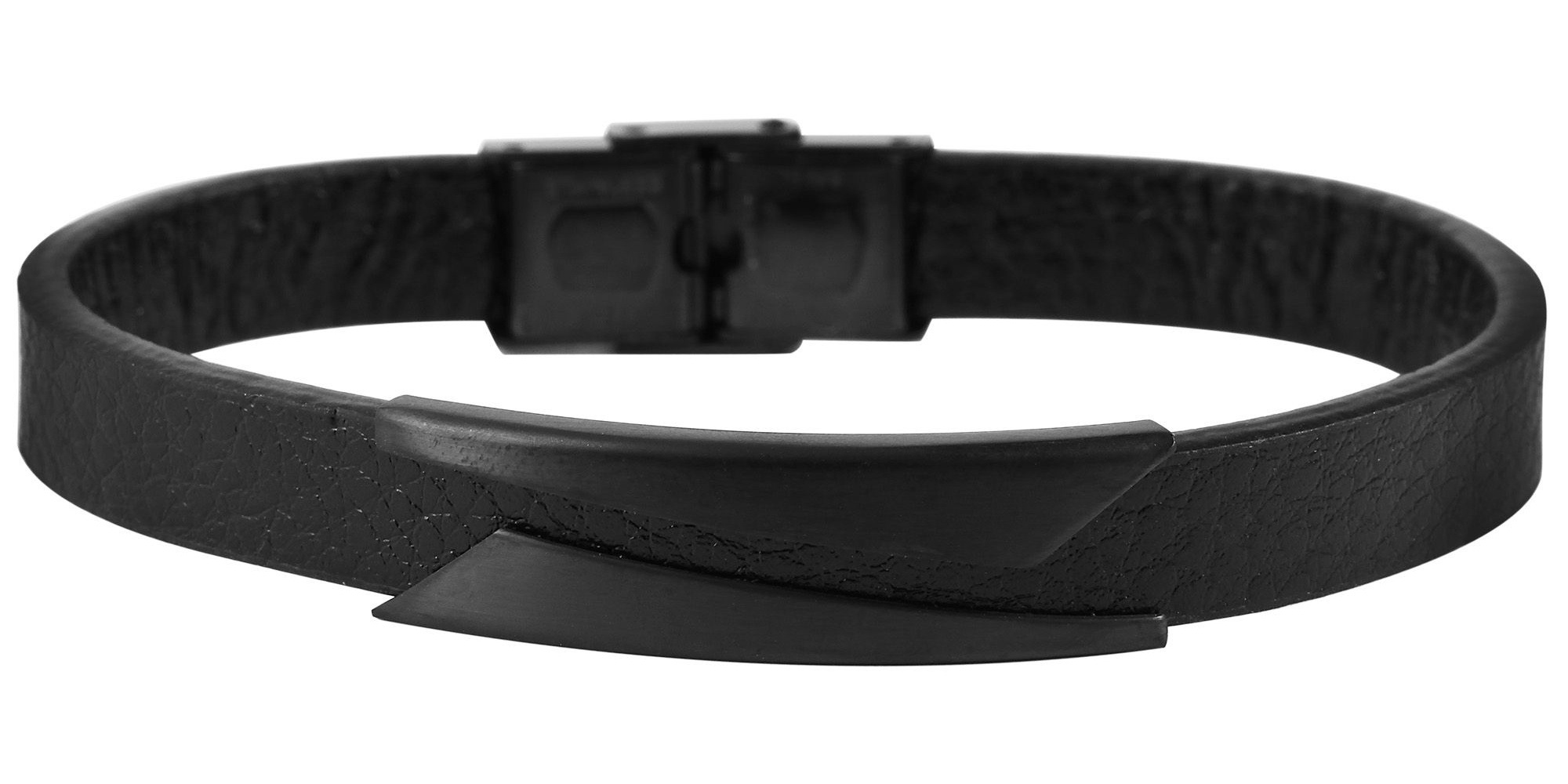 ADELIA ́S Damen Armreif "Armband – Armreif aus Leder 21,5 cm", 22cm, Leder, schwarz, Leder, Armbänder, Ideal als Geschenk zum Valentinstag