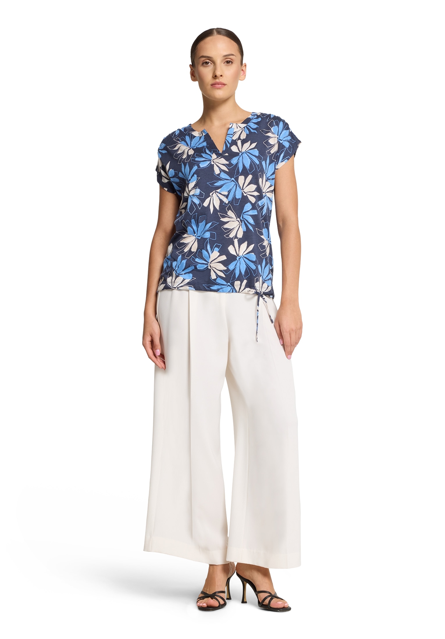 Betty&Co Kurzarmshirt »Betty & Co Damen Casual-Shirt mit Tunnelzug«, (1 tlg.), Druck
