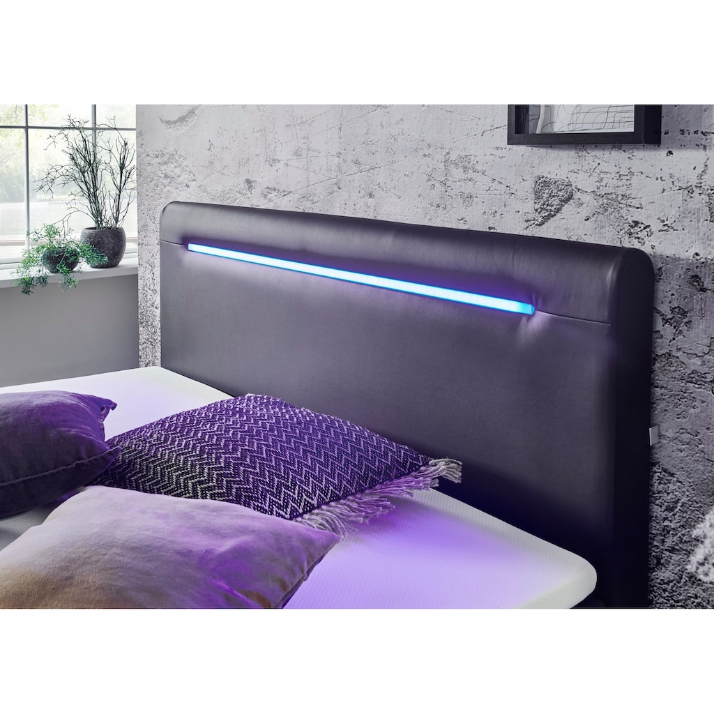 meise.möbel Boxbett Candela, mit LED-Beleuchtung, Bettkasten und Topper