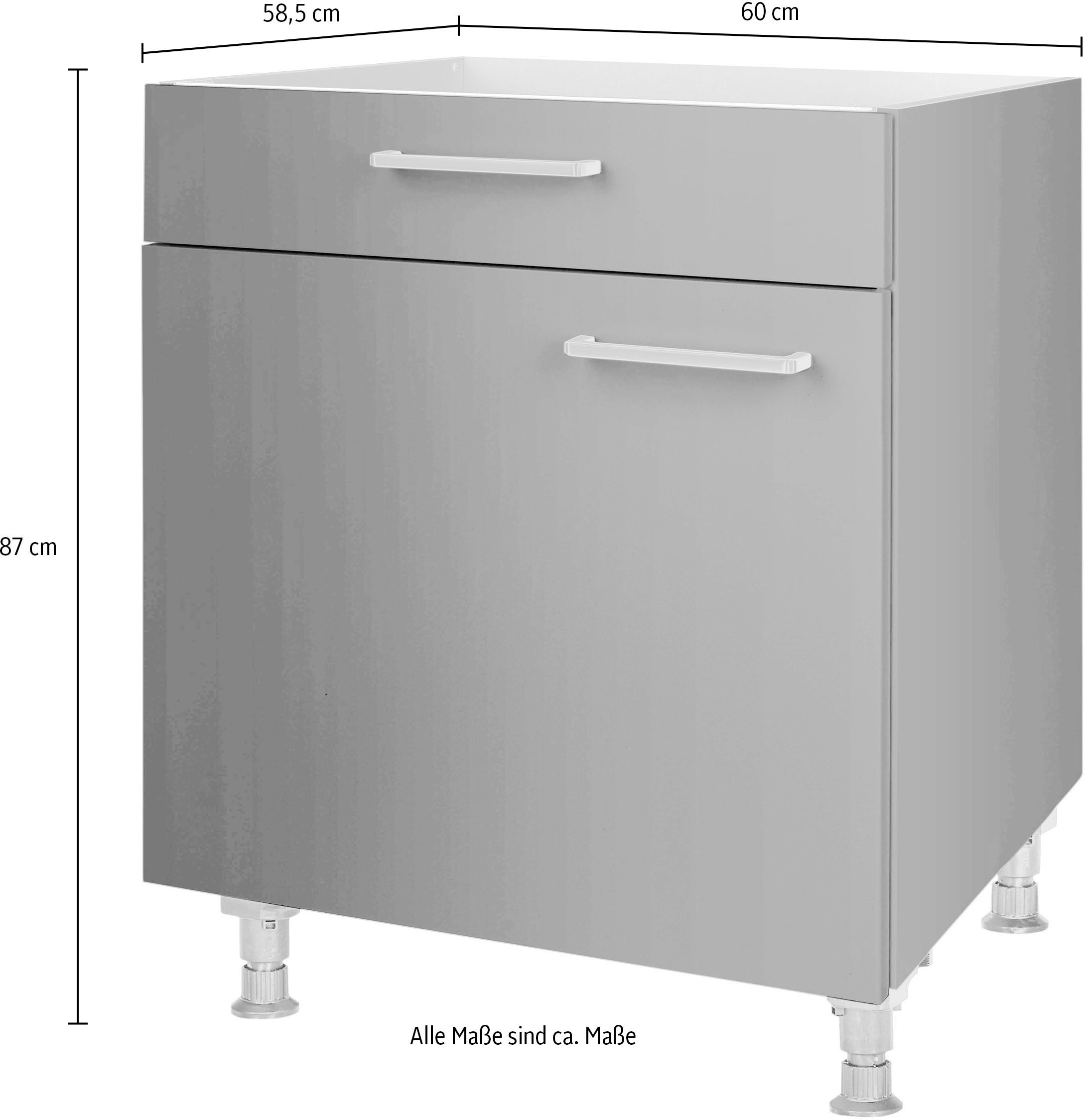 nobilia® Kochfeldumbauschrank »"Touch", mit Schukasten und Tür, Ausrichtung wählbar«, vormontiert, Breite 60 cm
