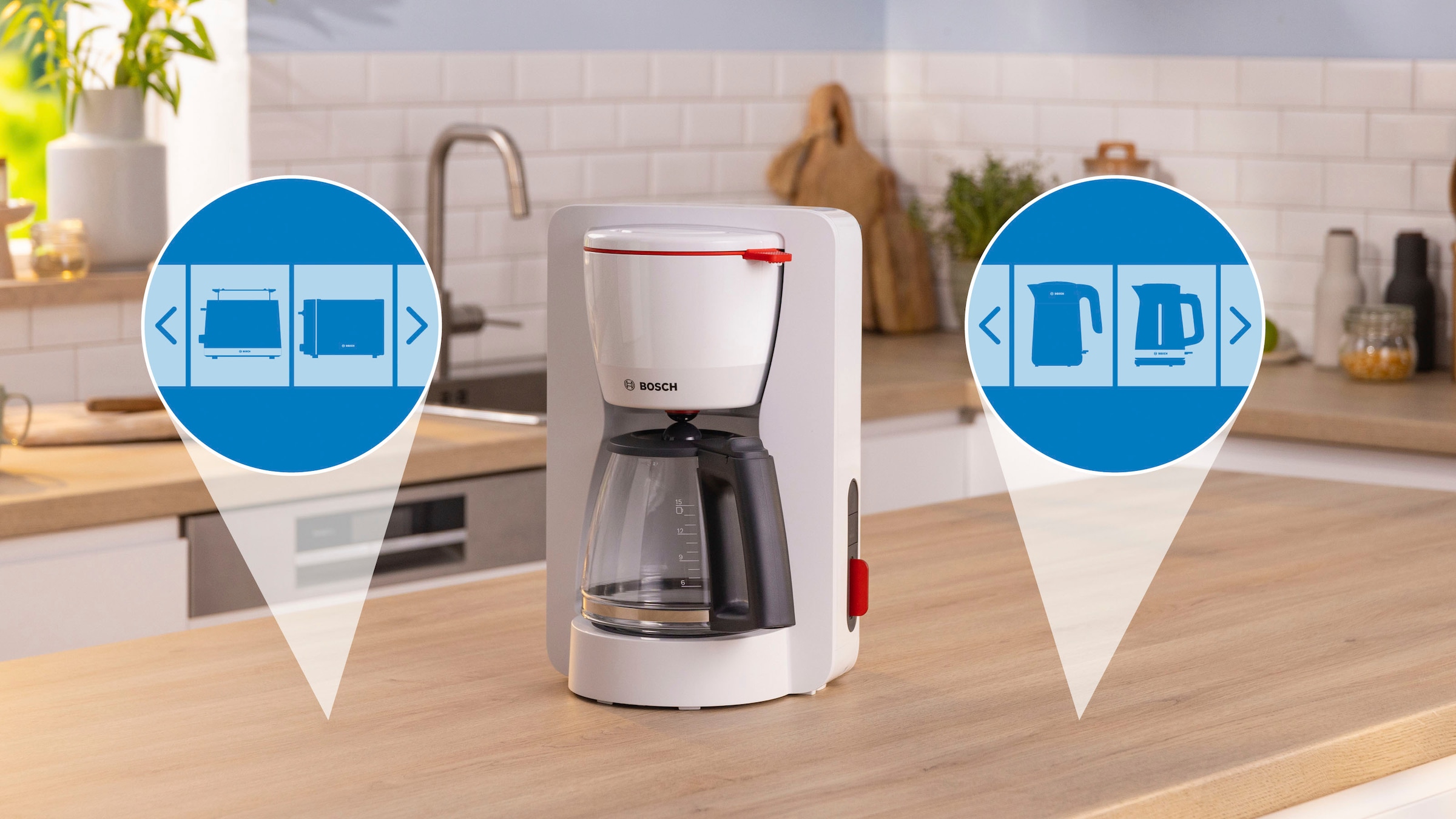 BOSCH Filterkaffeemaschine »MyMoment TKA3M131«, 1,25 l Kaffeekanne,  Papierfilter, 1x4, 60min Warmhaltefunktion, Aroma intense,  Entkalkungsprogramm, 1200 W | BAUR