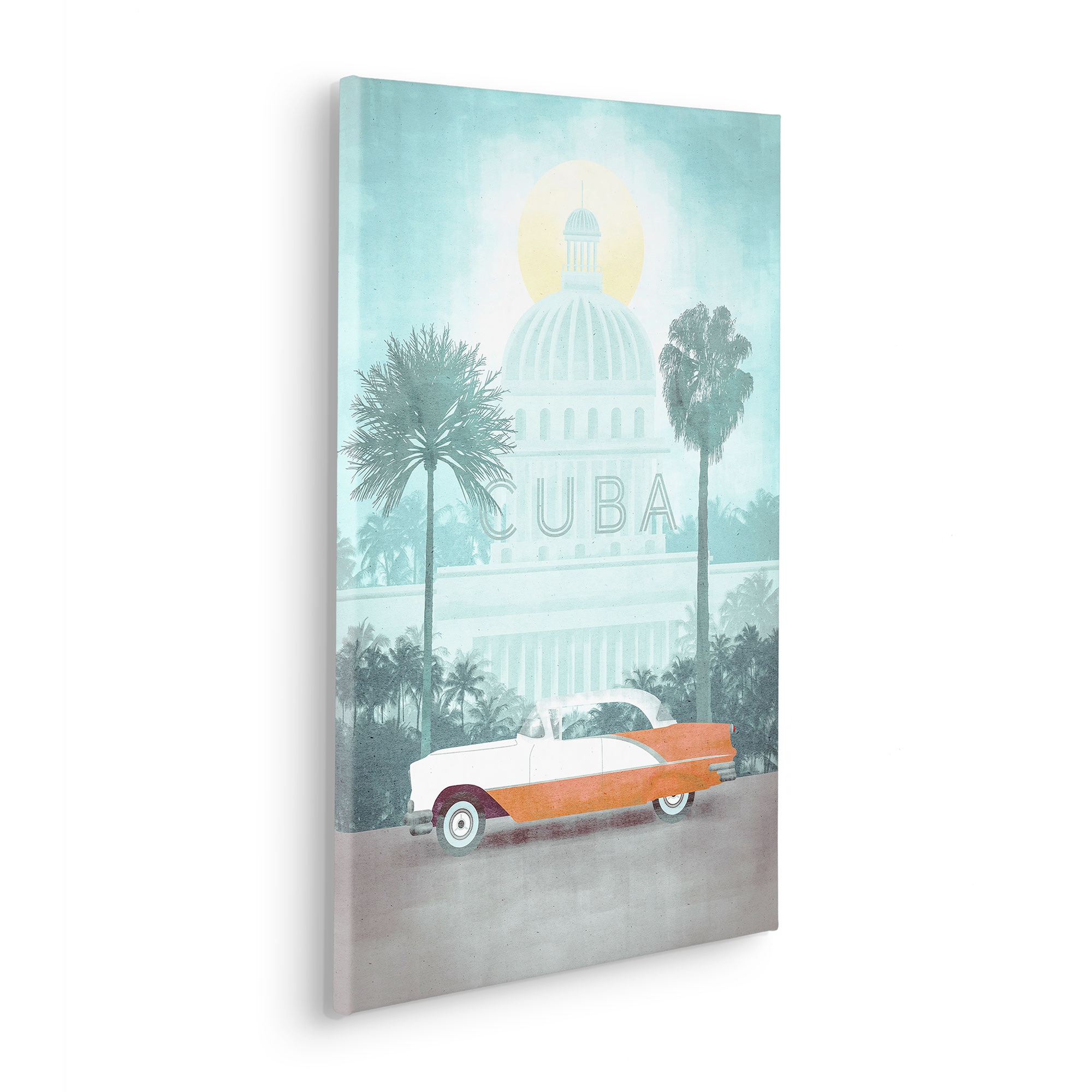 Komar Leinwandbild »Vintage Travel Cuba - Größe 40 x 60 cm«, Natur, (1 St.), Keilrahmenbild mi Echtholzrahmen