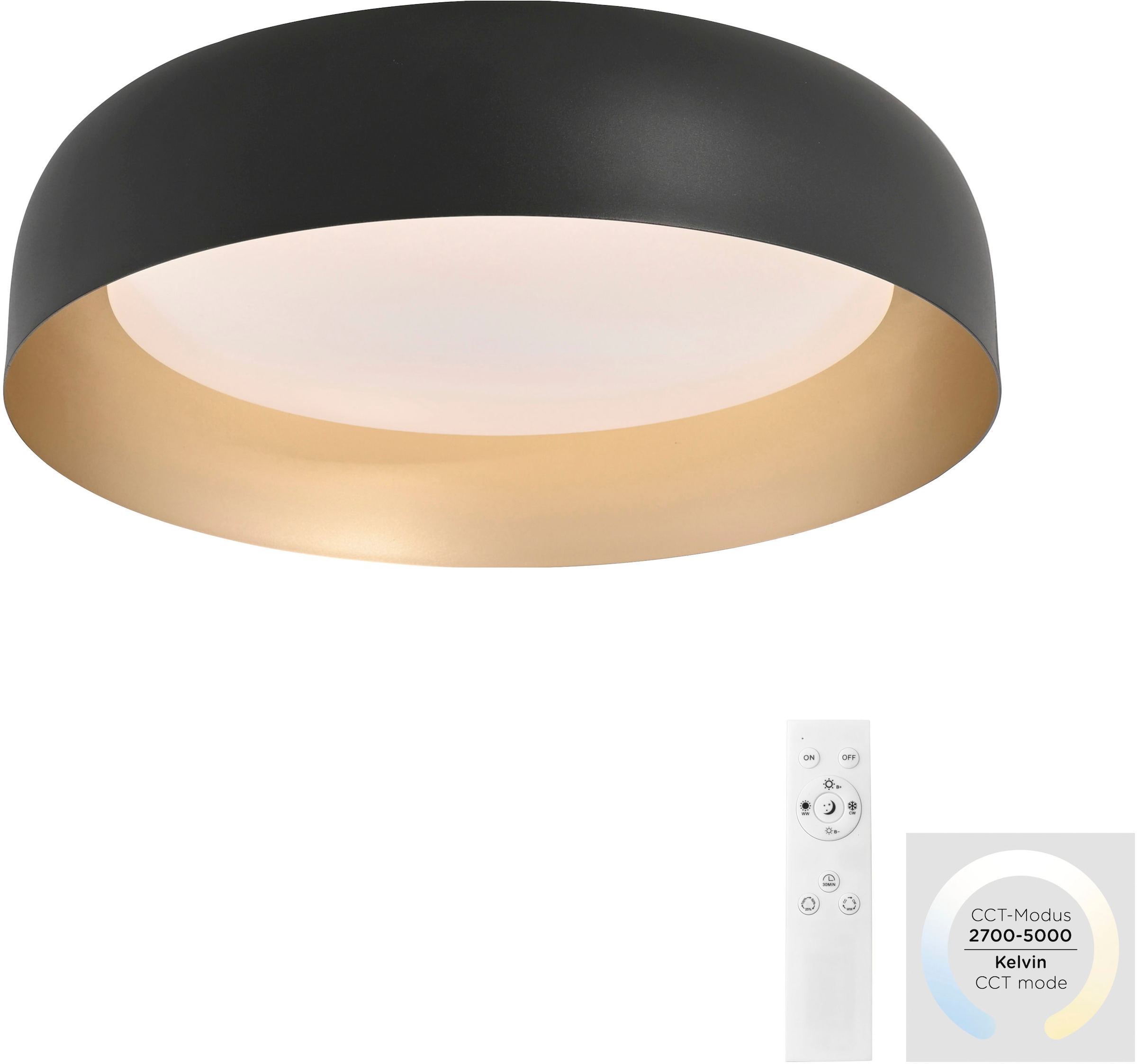 JUST LIGHT Deckenleuchte »OSKO«, 1 flammig, Leuchtmittel LED-Board | LED fest integriert, LED, Fernbedienung, Funk inkl.