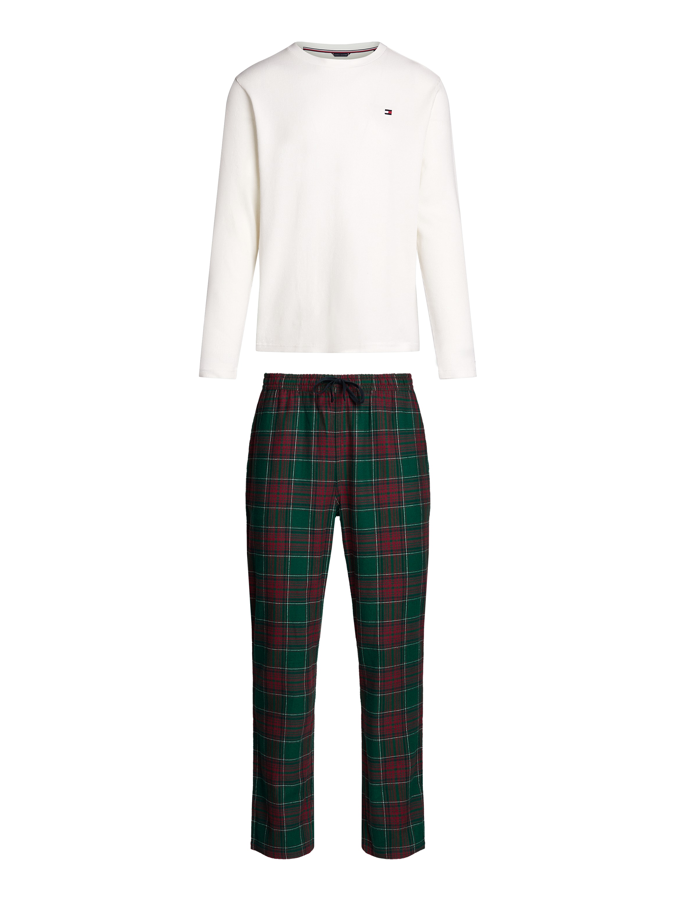 Tommy Hilfiger Underwear Schlafanzug »LS WAFFLE FLANNEL PJ SET«