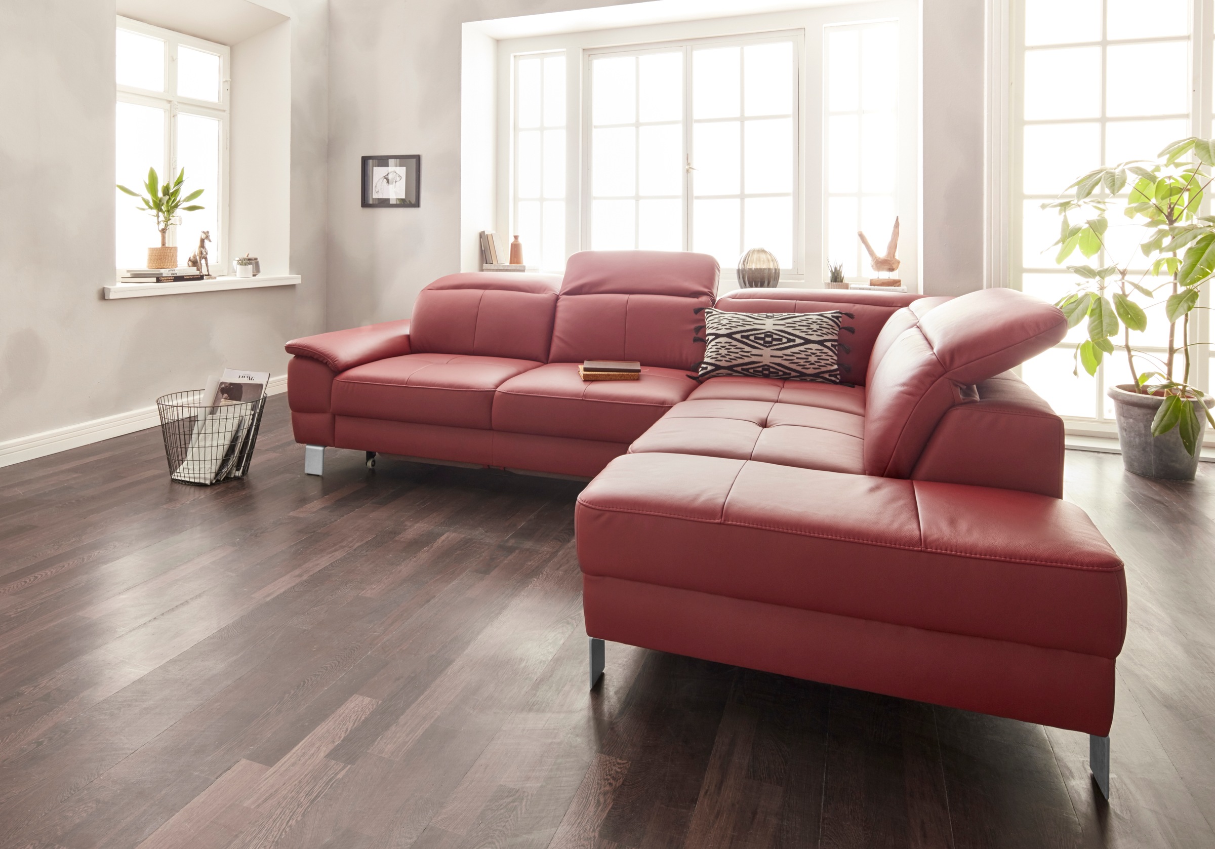 exxpo - sofa fashion Ecksofa »Mantua, L-Form«, mit Kopf- bzw. Rückenverstellung, Bettfunktion u. Bettkasten