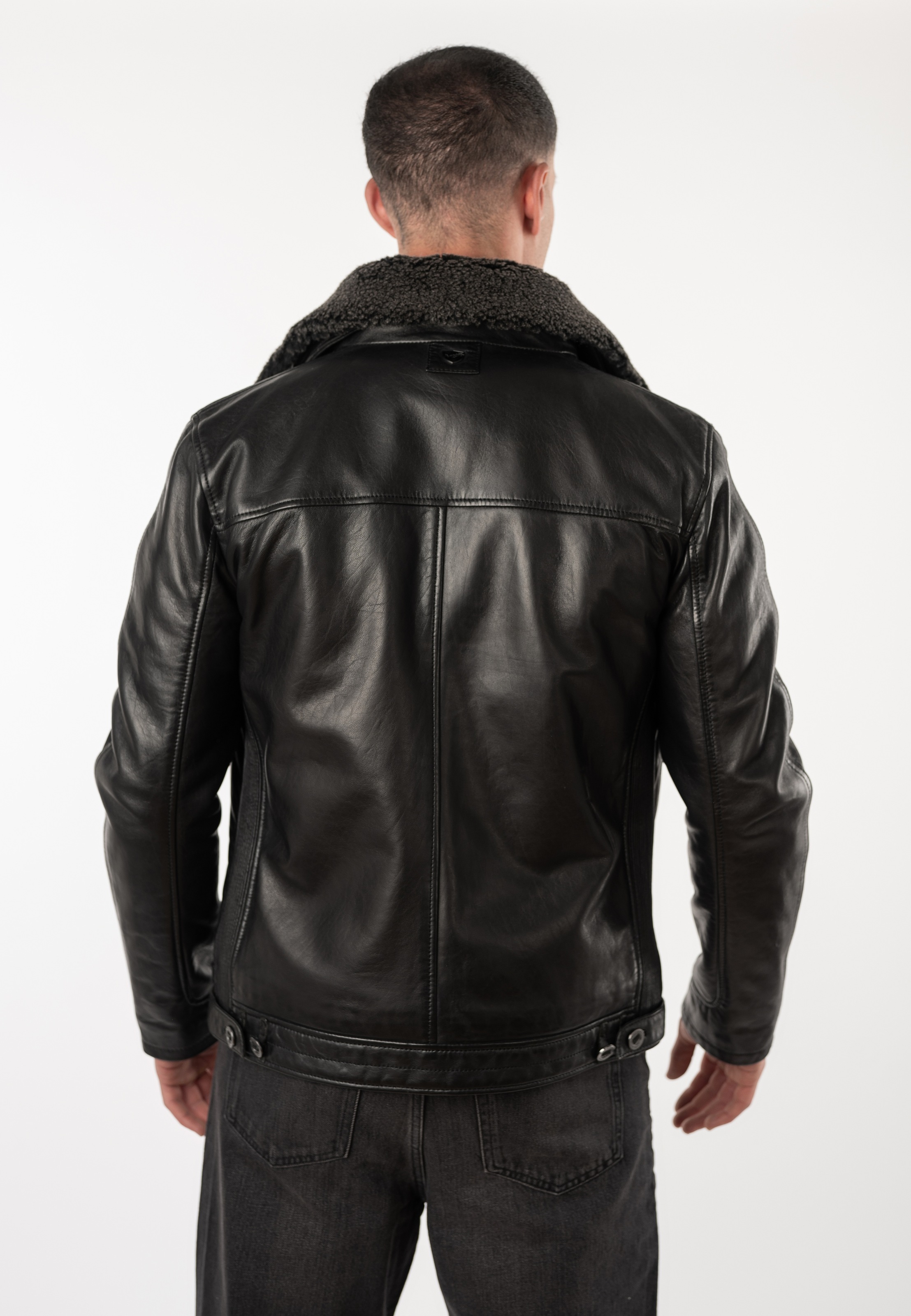 Mauritius Lederjacke »MMFello« mit Fellkragen, Fliegerjacke