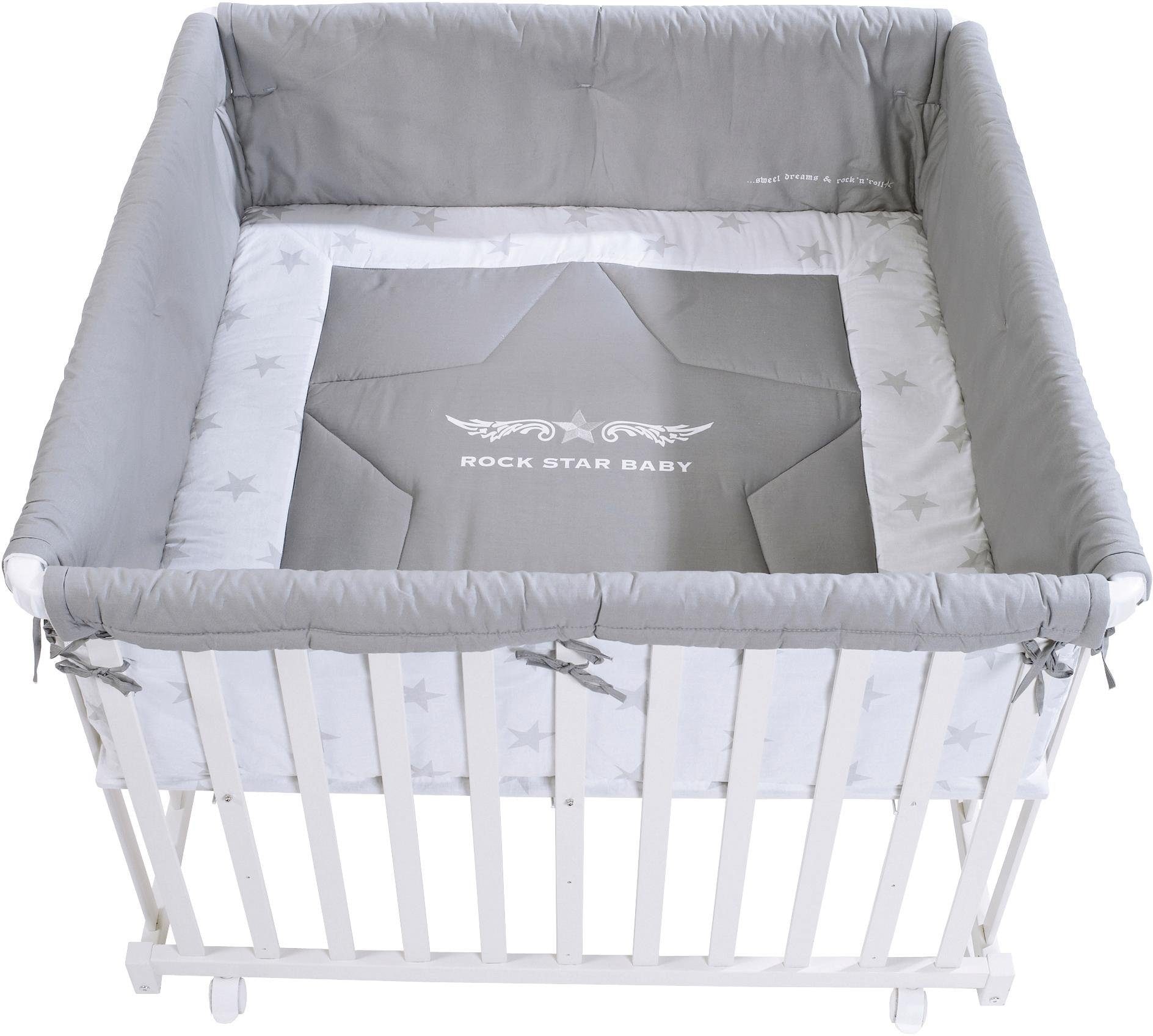 roba® Laufgitter »Rock Star Baby 1 Nestchen 100x100 und für ▷ | bis 2, mit BAUR Stoffeinlage kg, cm«