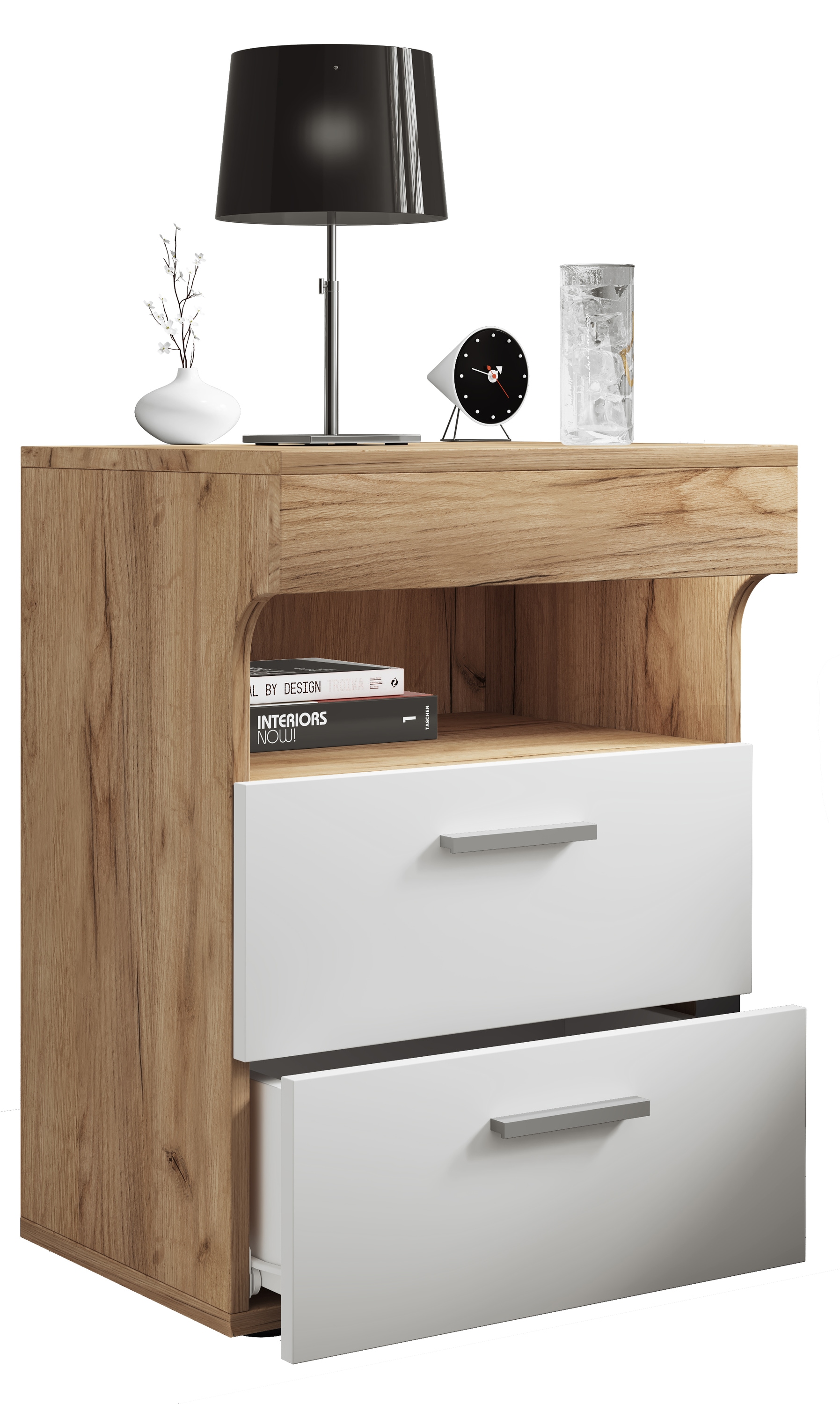 VCM Nachttisch "Holz Nachttisch Nachtschrank Schublade Slepal L" 1 Stk. tlg.