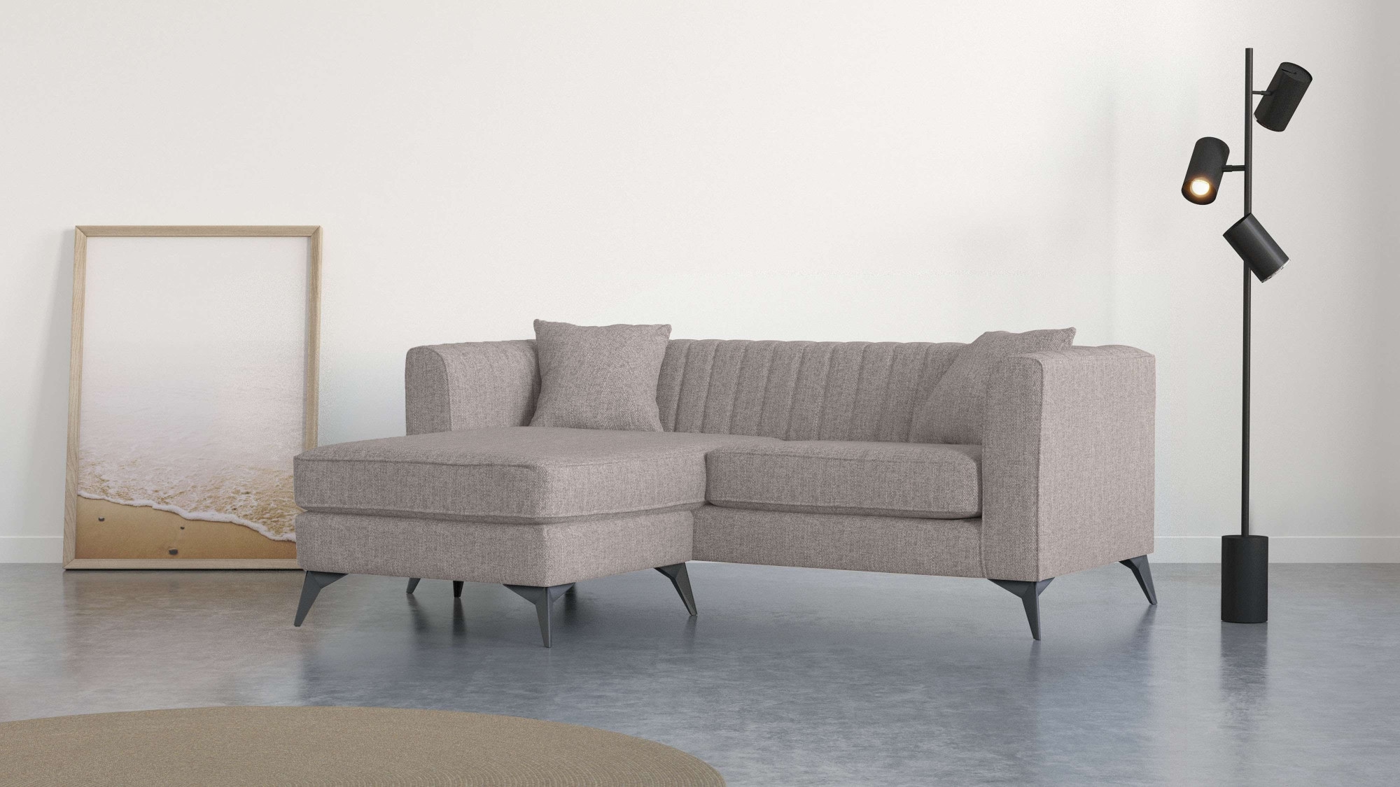 Places of Style Ecksofa "MATTHEW L-Form ideal für kleine Räume, Maße B/T/H: günstig online kaufen