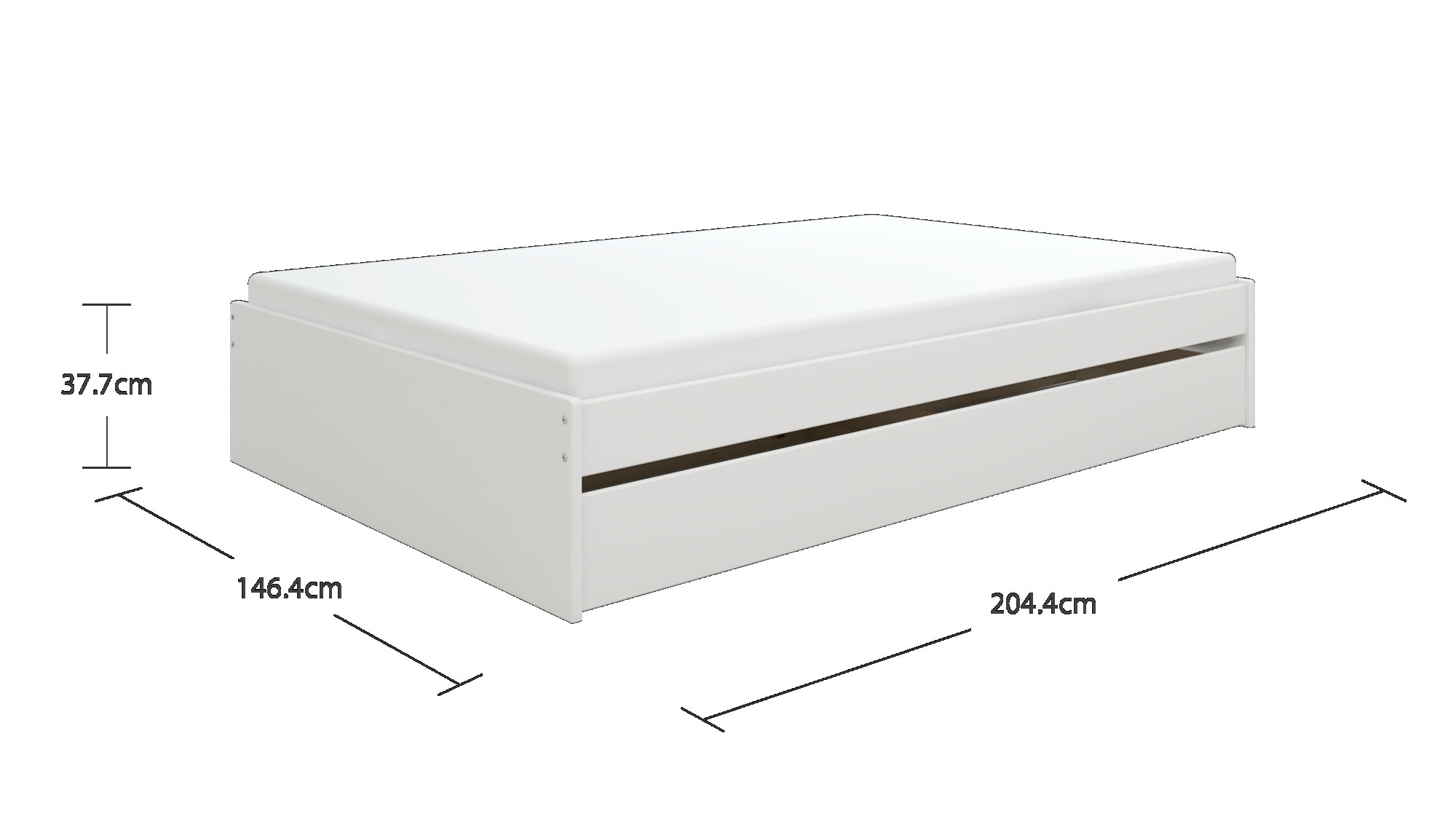 OTTO home Bett »Magdala, Futonbett, schlichtes Design, Top Qualität«, (Breite/ Belastbarkeit: 120cm/200 KG, 90cm/ 100KG), aus robustem MDF, Breite Liegefläche 140 cm, Bettkasten optional