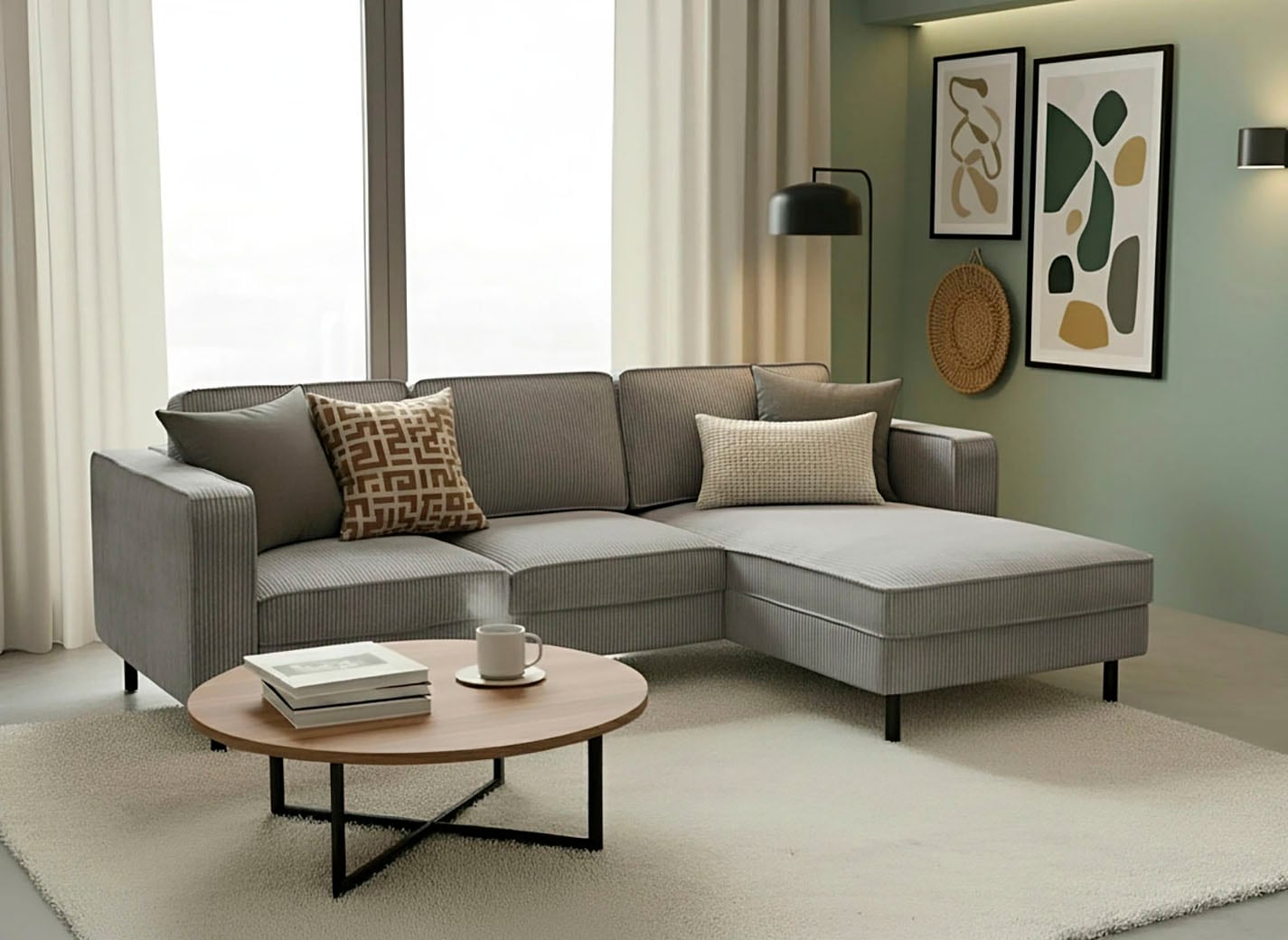 TRENDMANUFAKTUR Ecksofa "Watkins Couch wahlweise mit Schlaffunktion und Bettkasten,auch in Cord" Recamiere beidseitig montierbar, OTTOs Choice, Breite 232 cm
