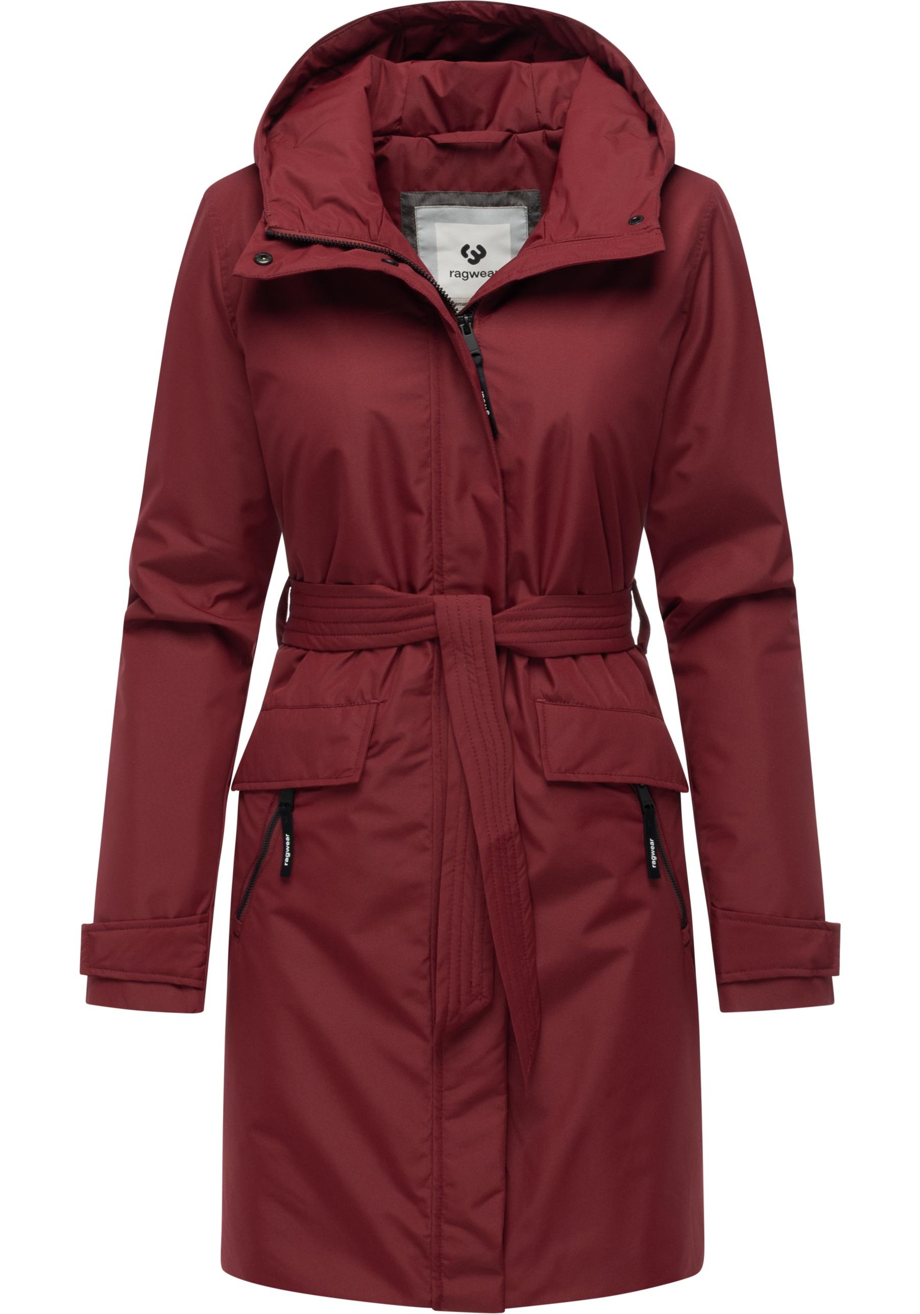Kurzmantel RAGWEAR "Horatia Warm YOUMODO", Damen, Gr. XS (34), weinrot, Obermaterial: 100% Polyester; Innenfutter: 100% Polyester; Wattierung: 100% Polyester, tailliert ca. Mitte Oberschenkel, hoch geschlossener Ausschnitt, verstellbar normaler Saum, Mänt