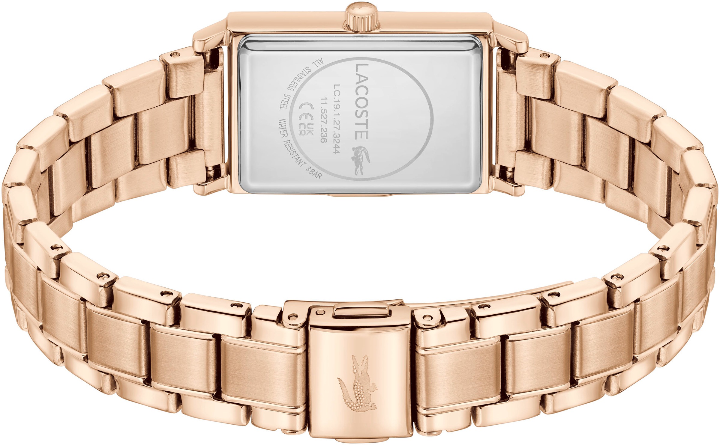 Lacoste Quarzuhr »CATHERINE«, Armbanduhr, Damenuhr, analog, Glaskristalle, Edelstahlarmband