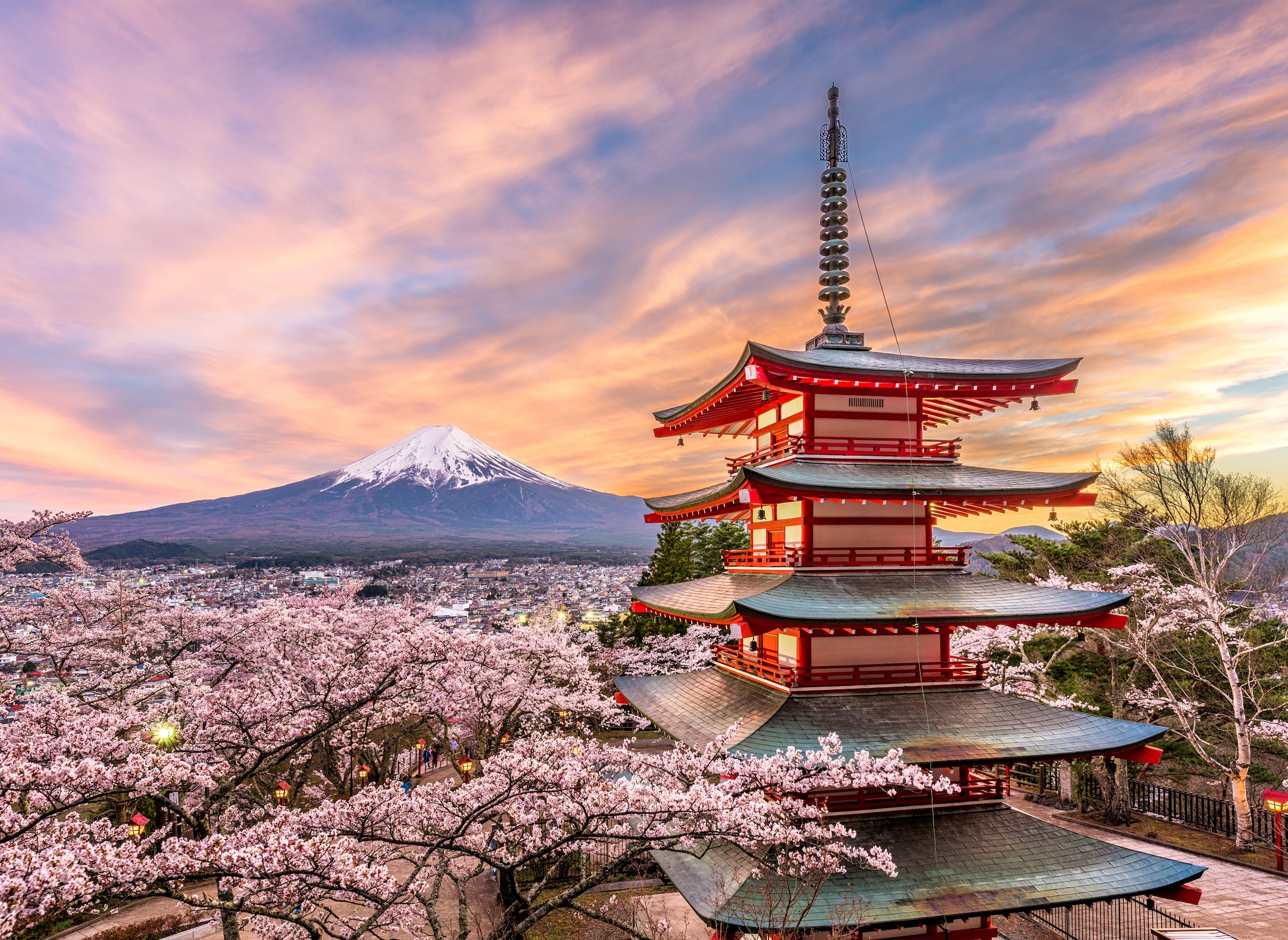 Papermoon Fototapete "Fujiyoshida Chureito Pagoda Japan" glatt