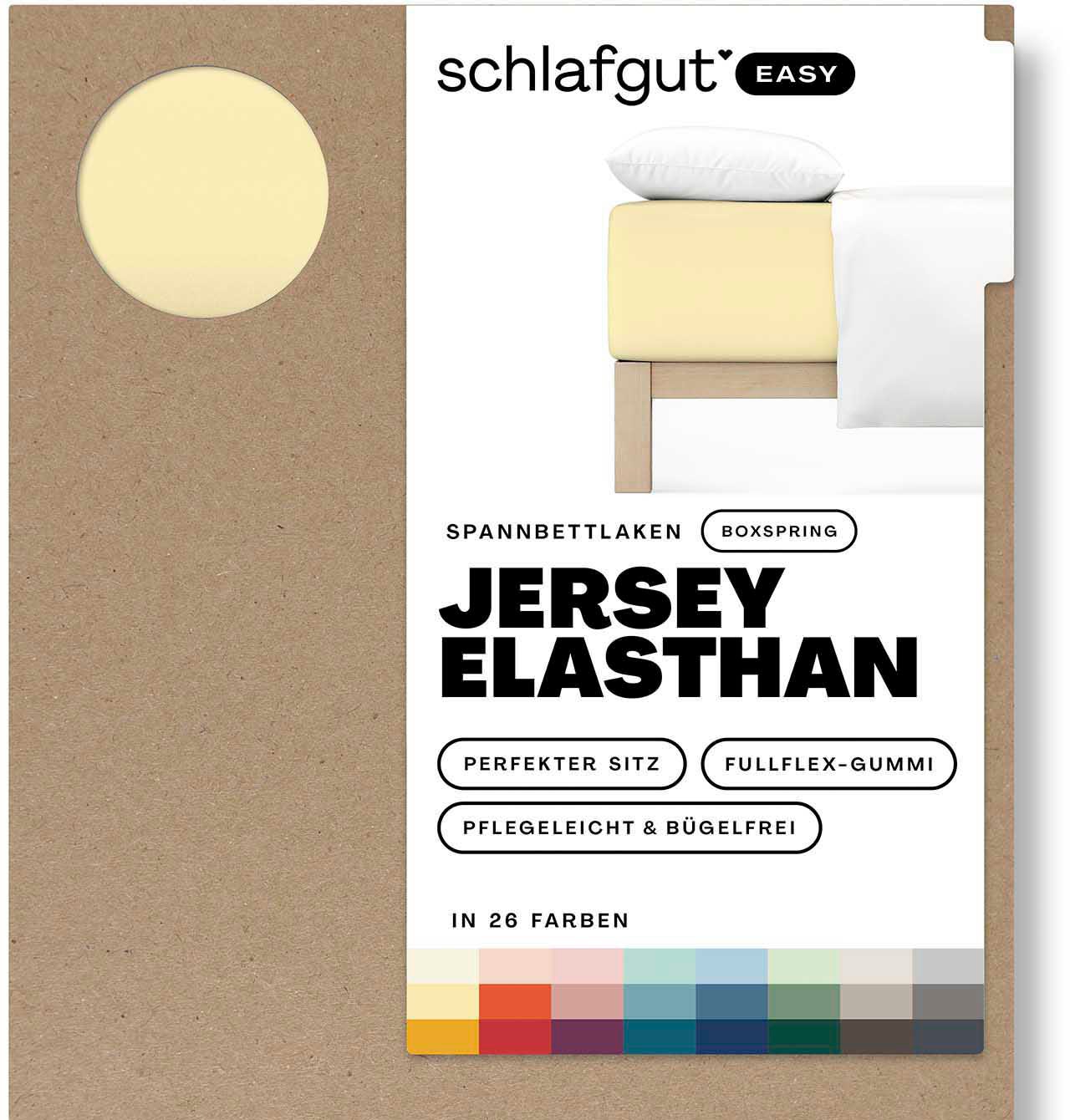 Spannbettlaken »EASY Jersey Elasthan Boxspring«, MADE IN GREEN by OEKO-TEX®