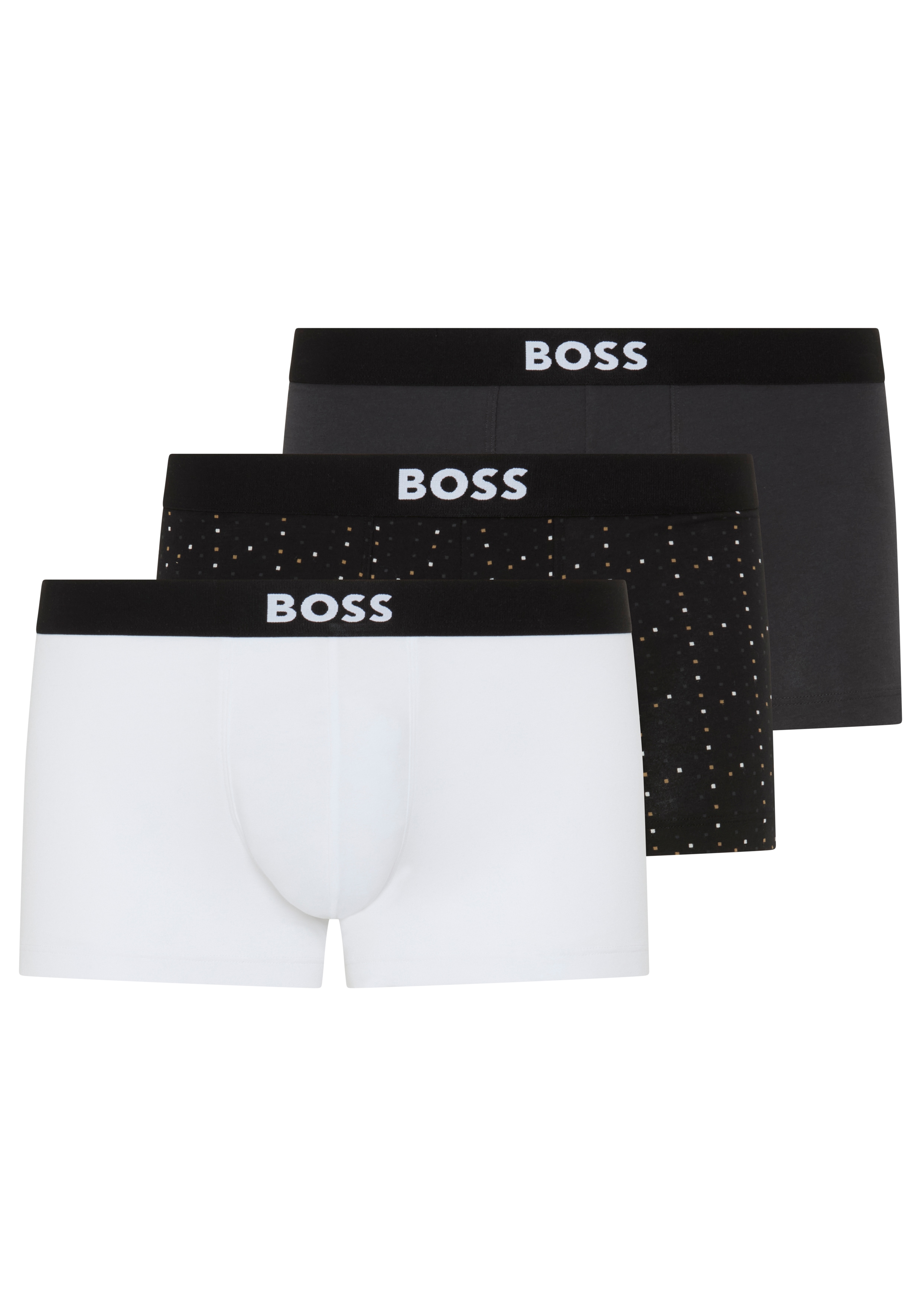 BOSS Trunk "Trunk 3P BOSS ONE" 3 Stk. mittlere Bundhöhe, 1x gemustert, 2x unifarben